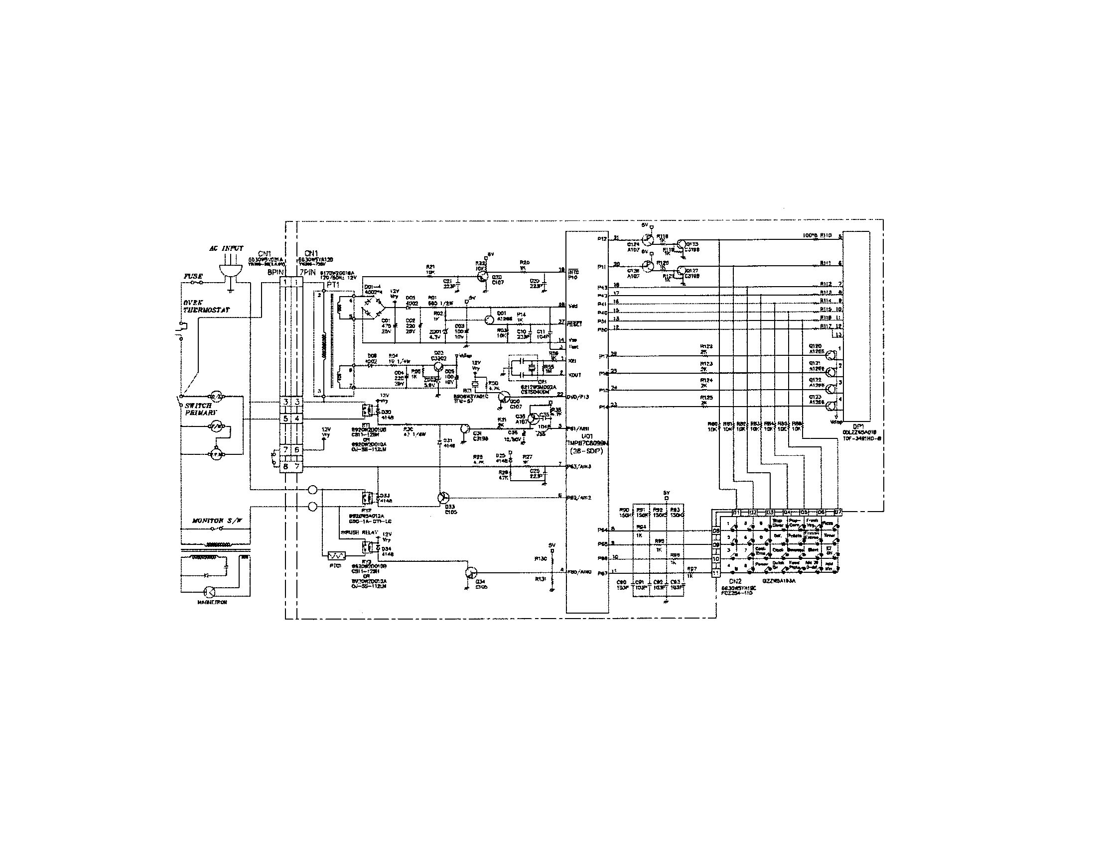 Kenmore 72162229300 schematic diagram of pcb diagram