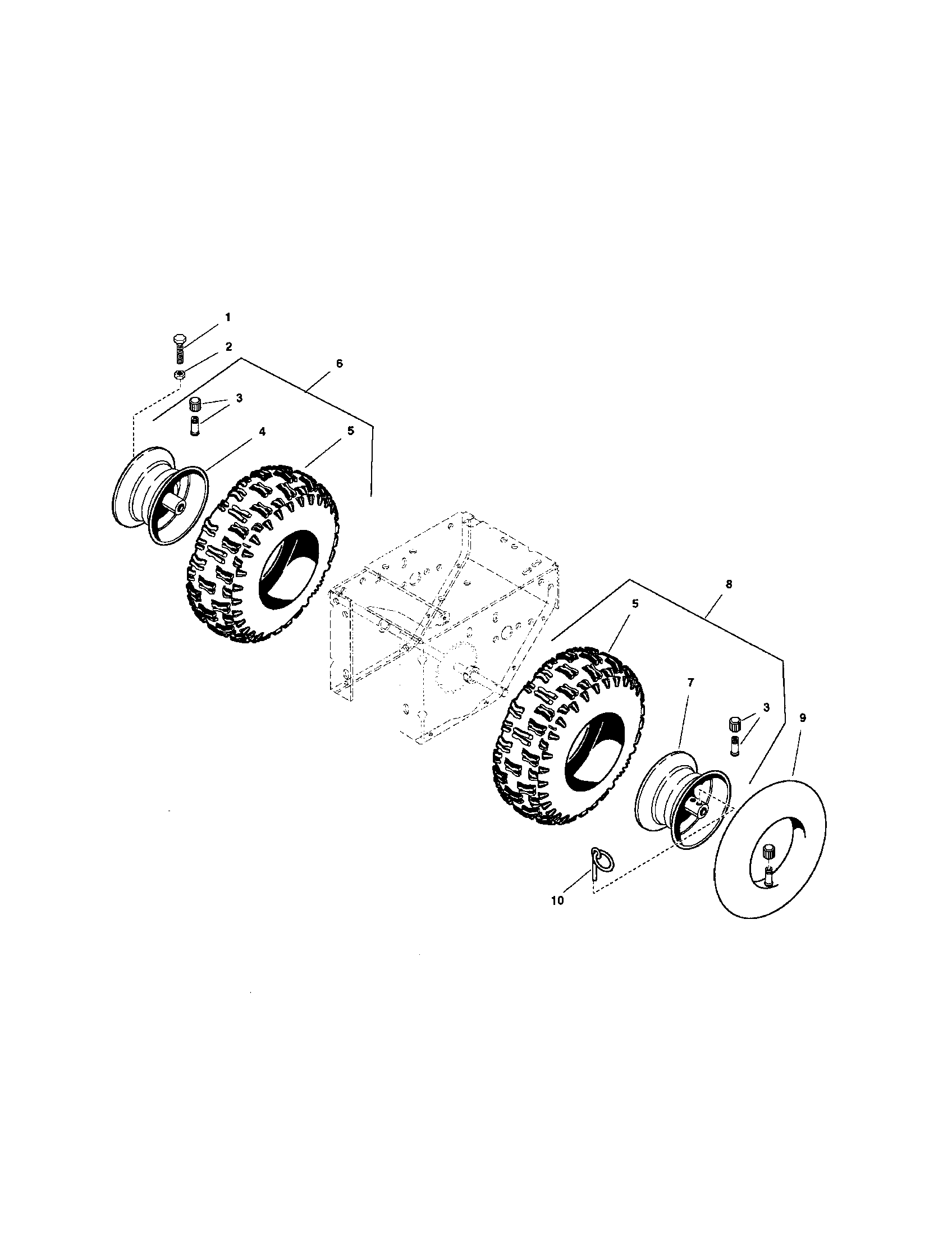 Snapper 1694591 wheels/tires diagram