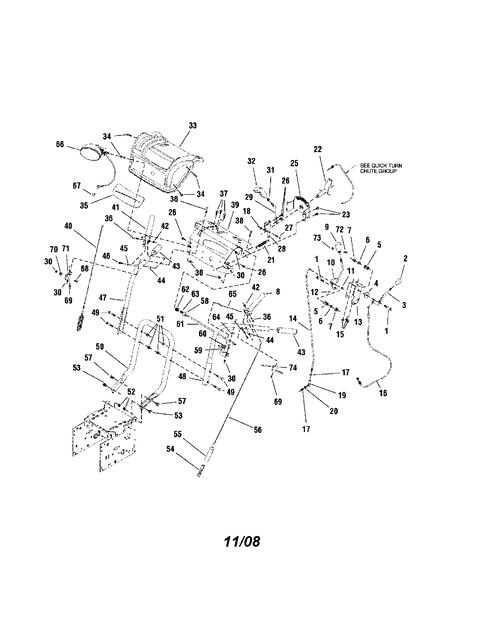 Snapper 1694994 handle/controls diagram