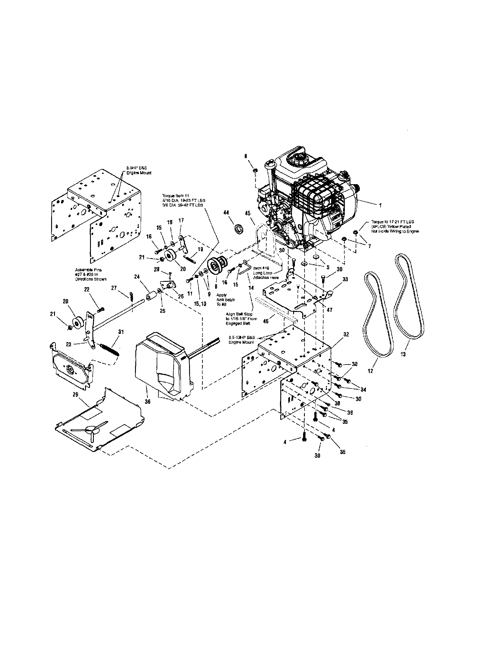 Snapper 1694994 engine/frame-ce models diagram