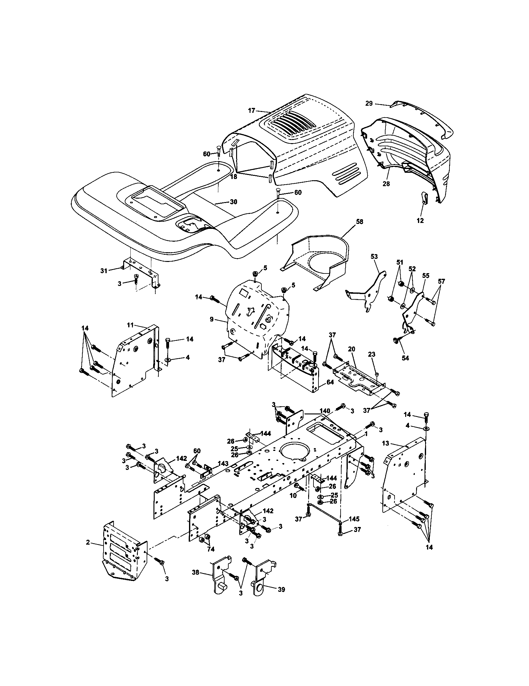 Craftsman 917270824 chassis and enclosures diagram