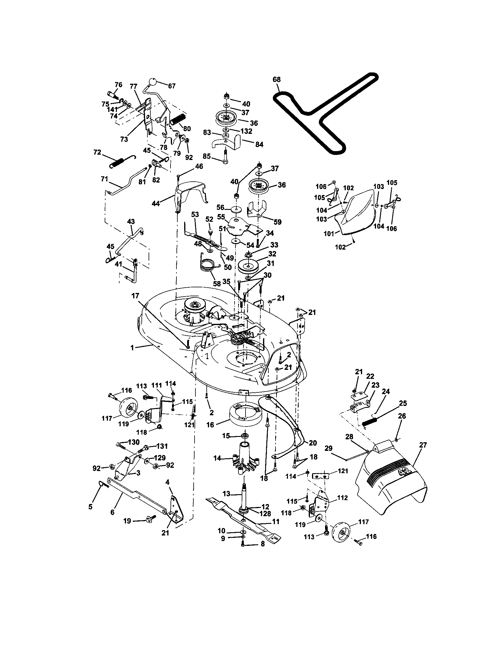 Craftsman 917270824 mower deck diagram