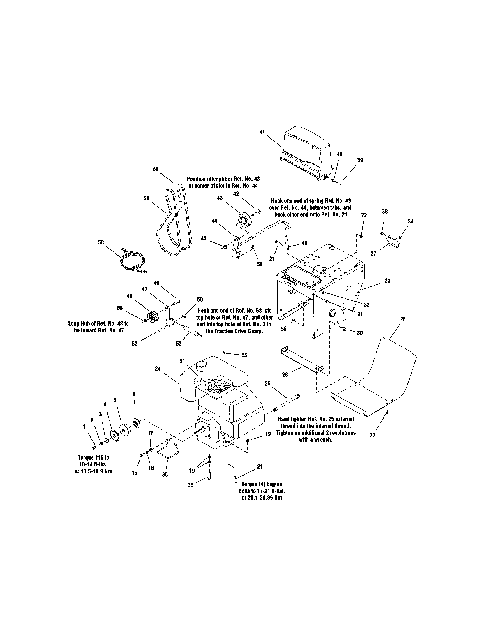 Snapper XL1738E (1695358) engine/frame diagram
