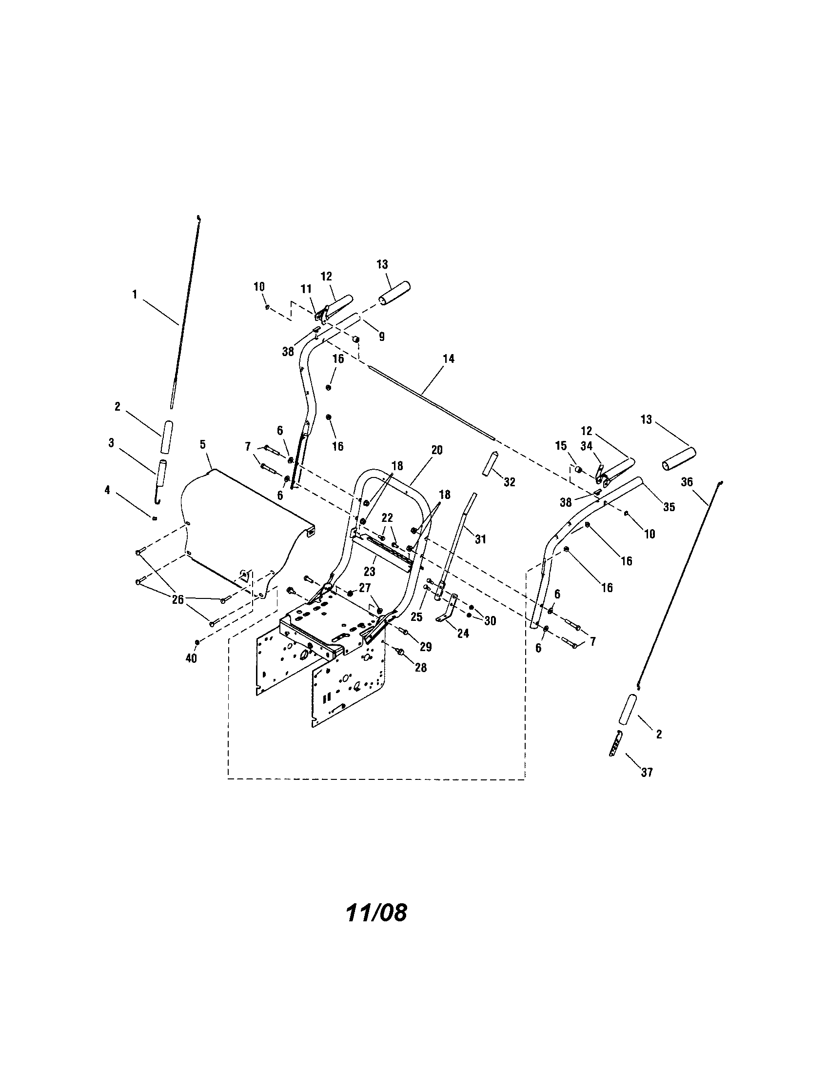 Snapper 1695313 handles/controls diagram