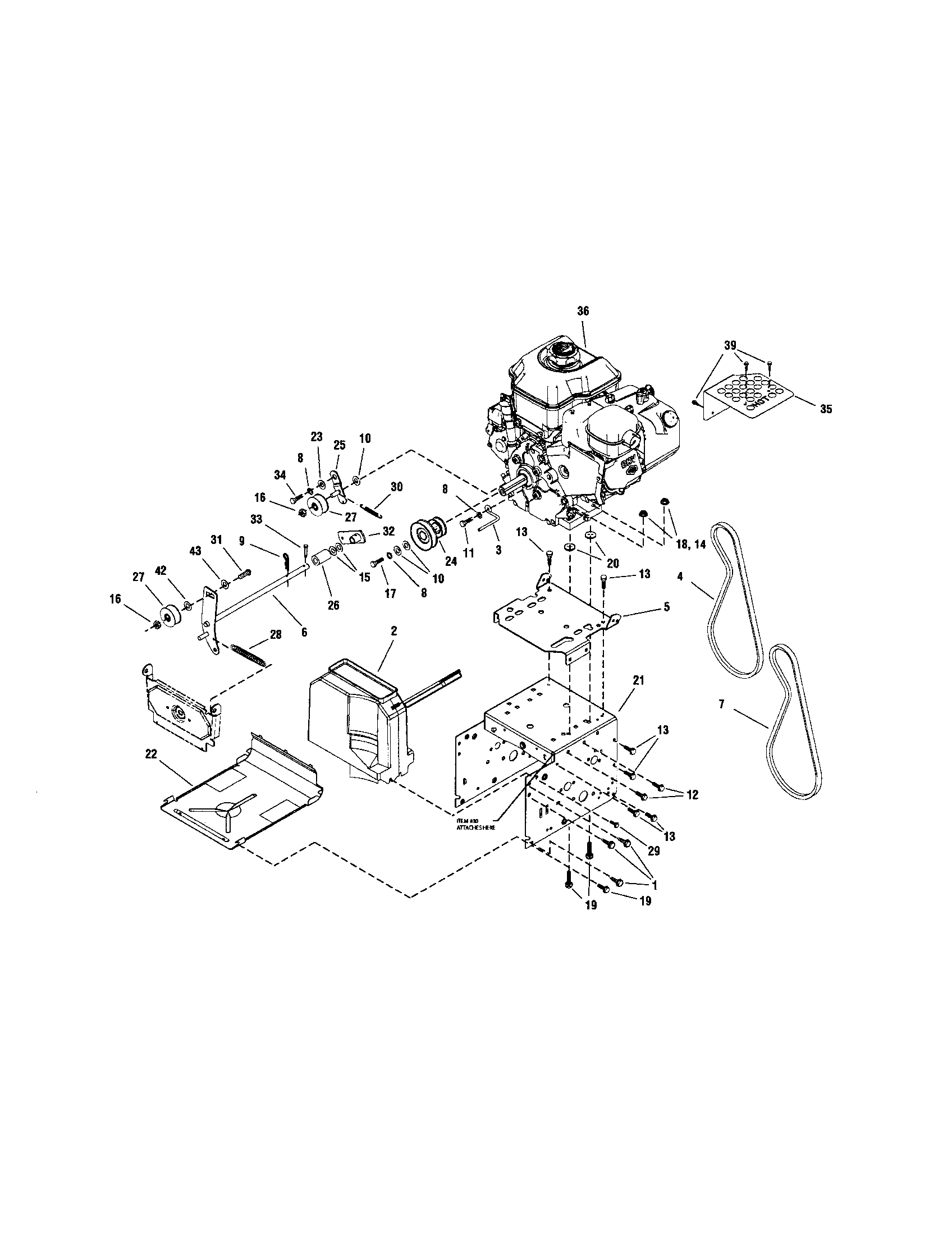 Snapper 1695313 engine/frame diagram
