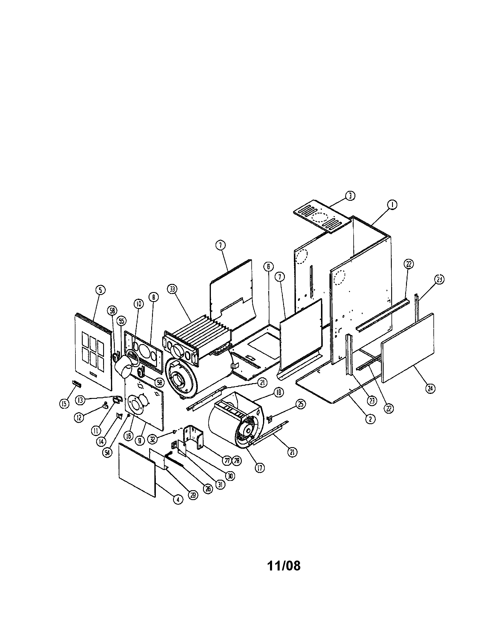 Ducane UHZB085A3 cabinet diagram