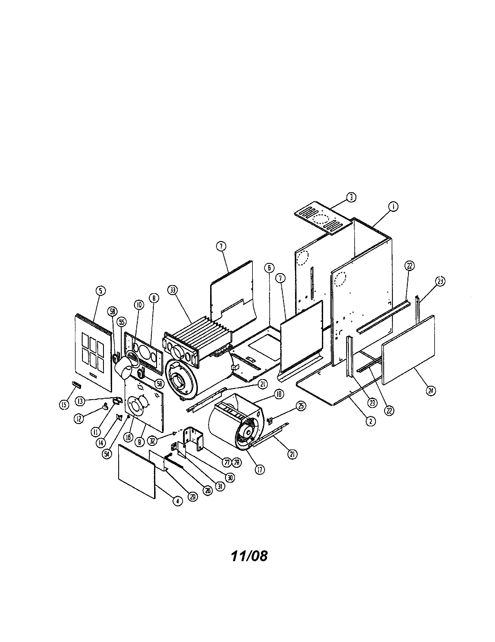 Ducane UHZB085A4 cabinet diagram