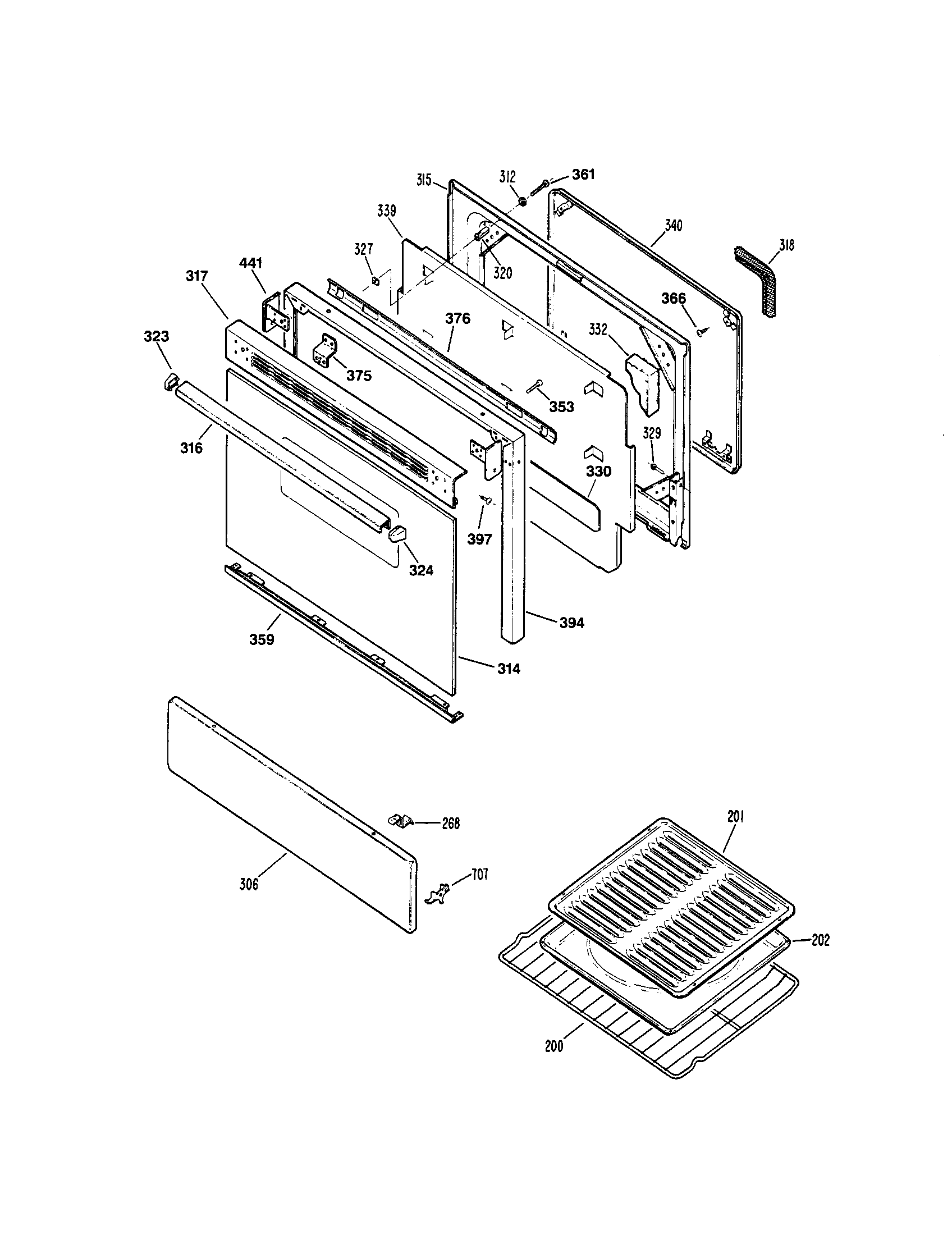 Kenmore 3627325890 door diagram
