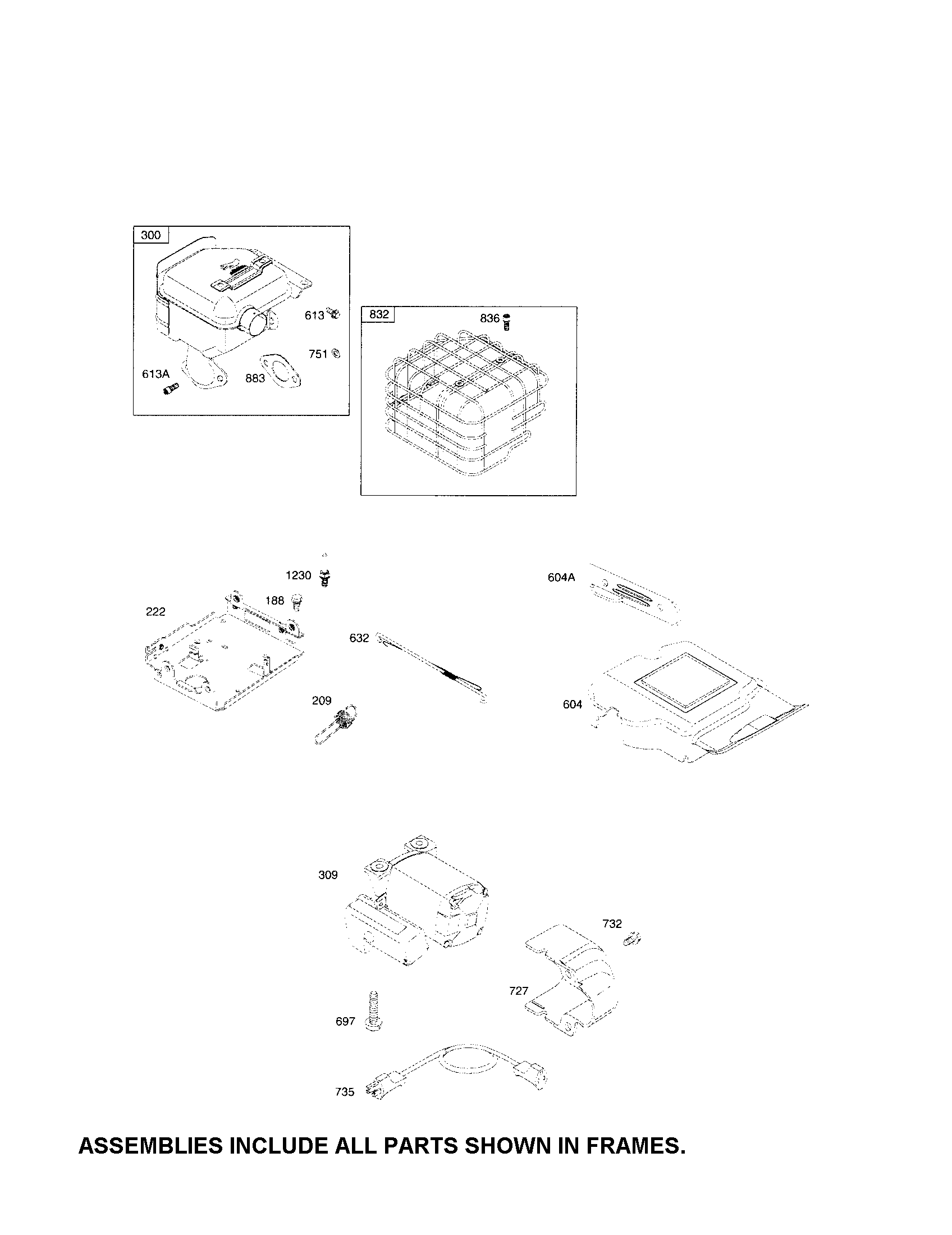 MTD 31AH9J6J799 muffler/starter motor diagram