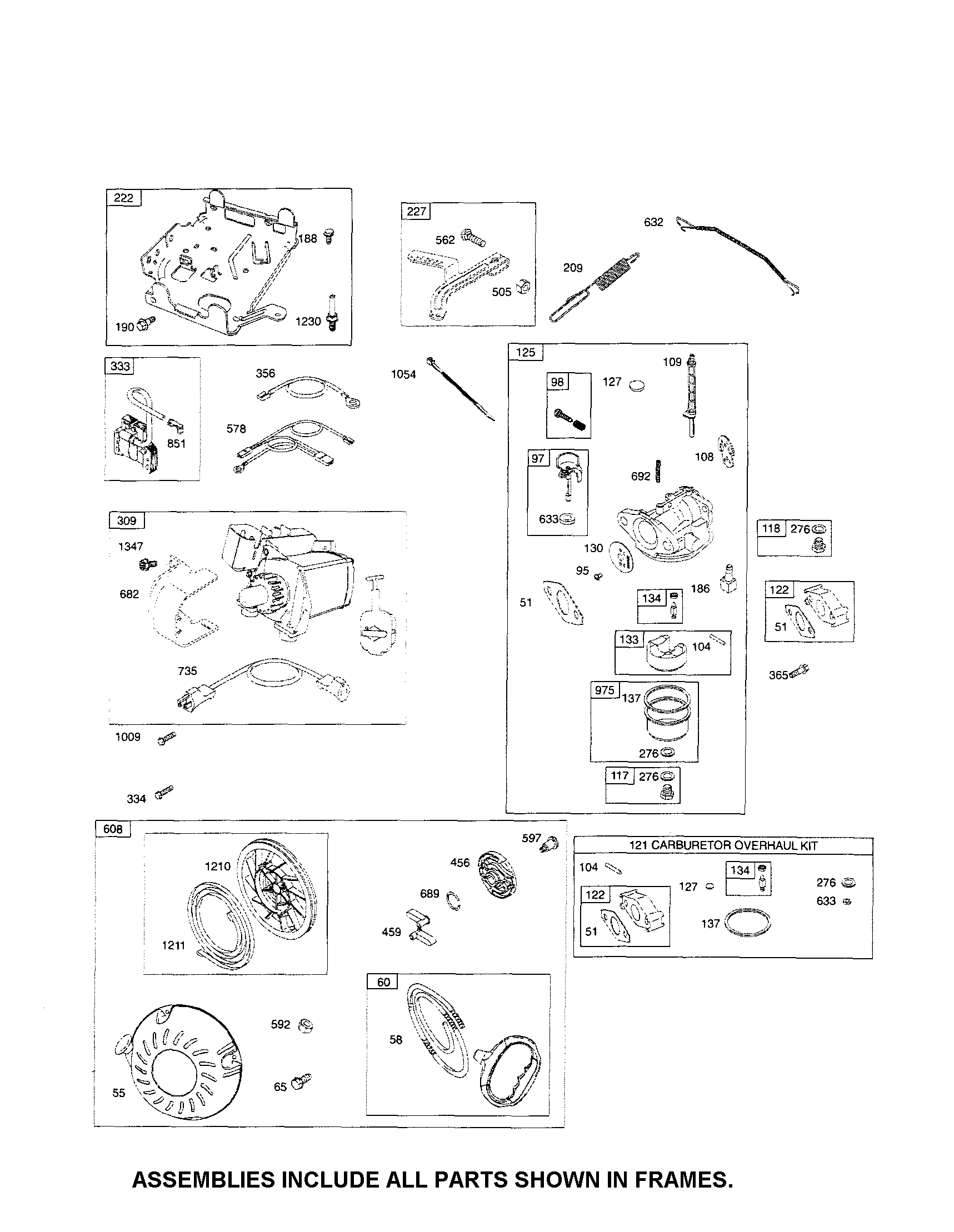 MTD 31AS6WEG799 carburetor/rewind starter diagram