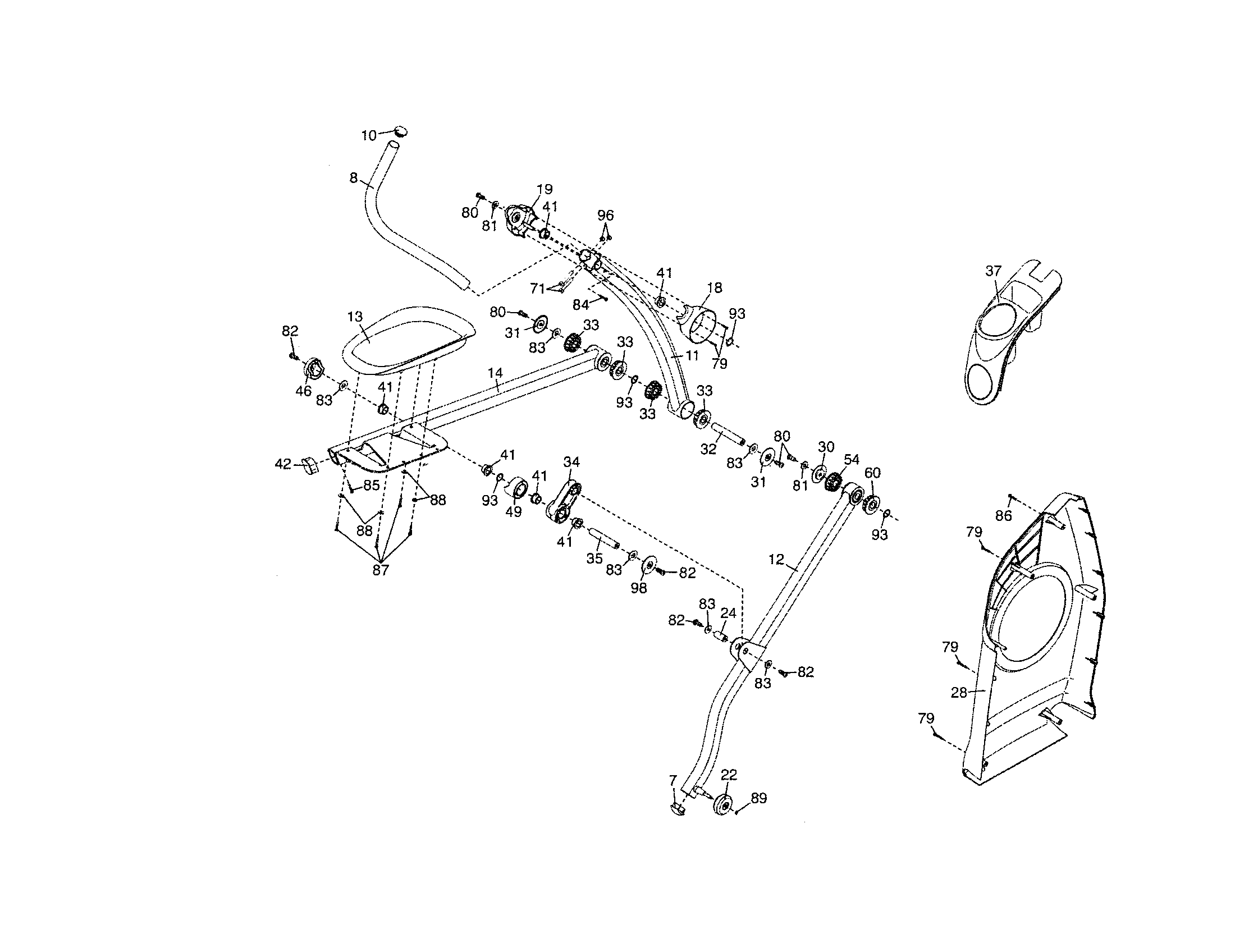 Proform 831237451 left pedal & side shield diagram