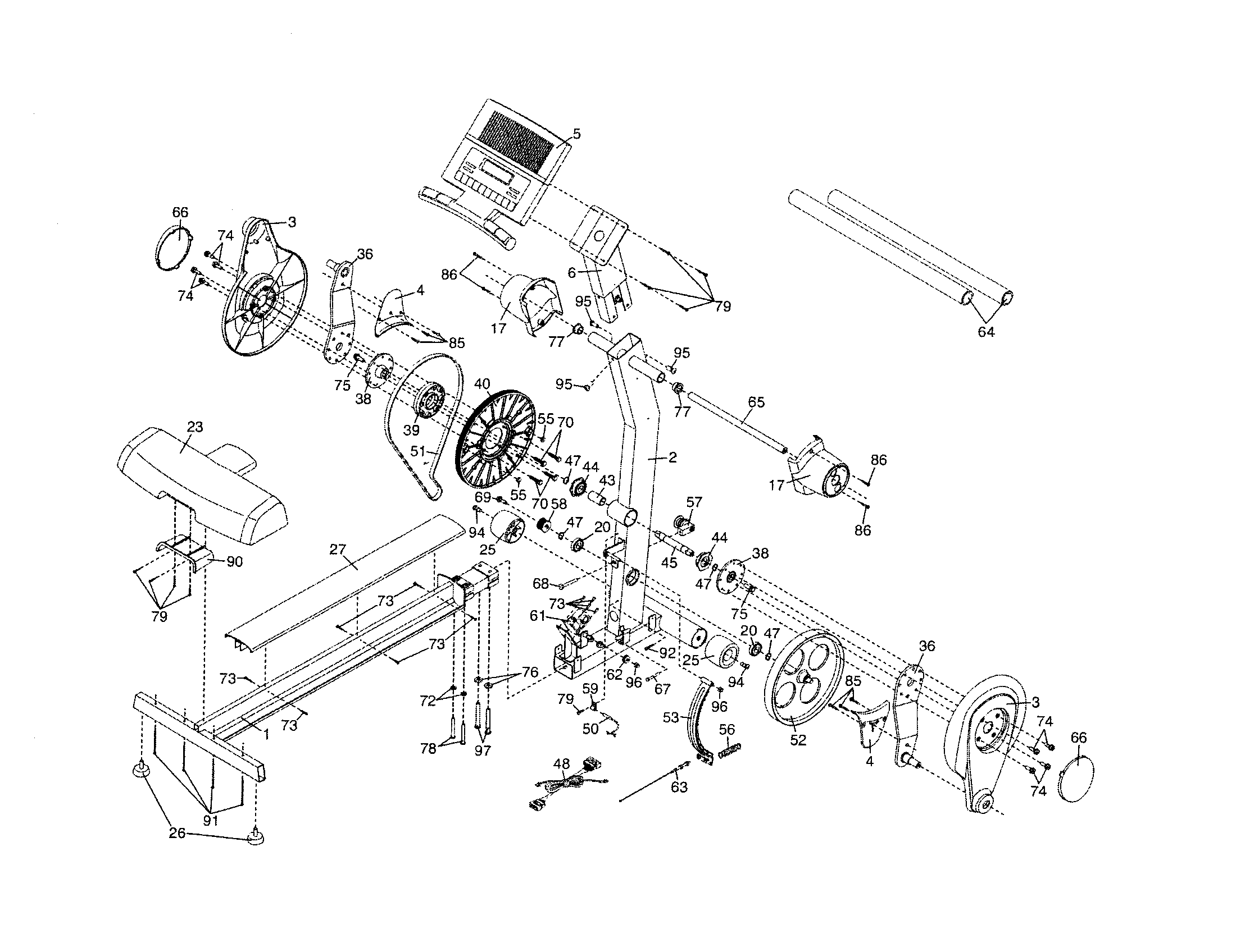 Proform 831237451 console/frame diagram