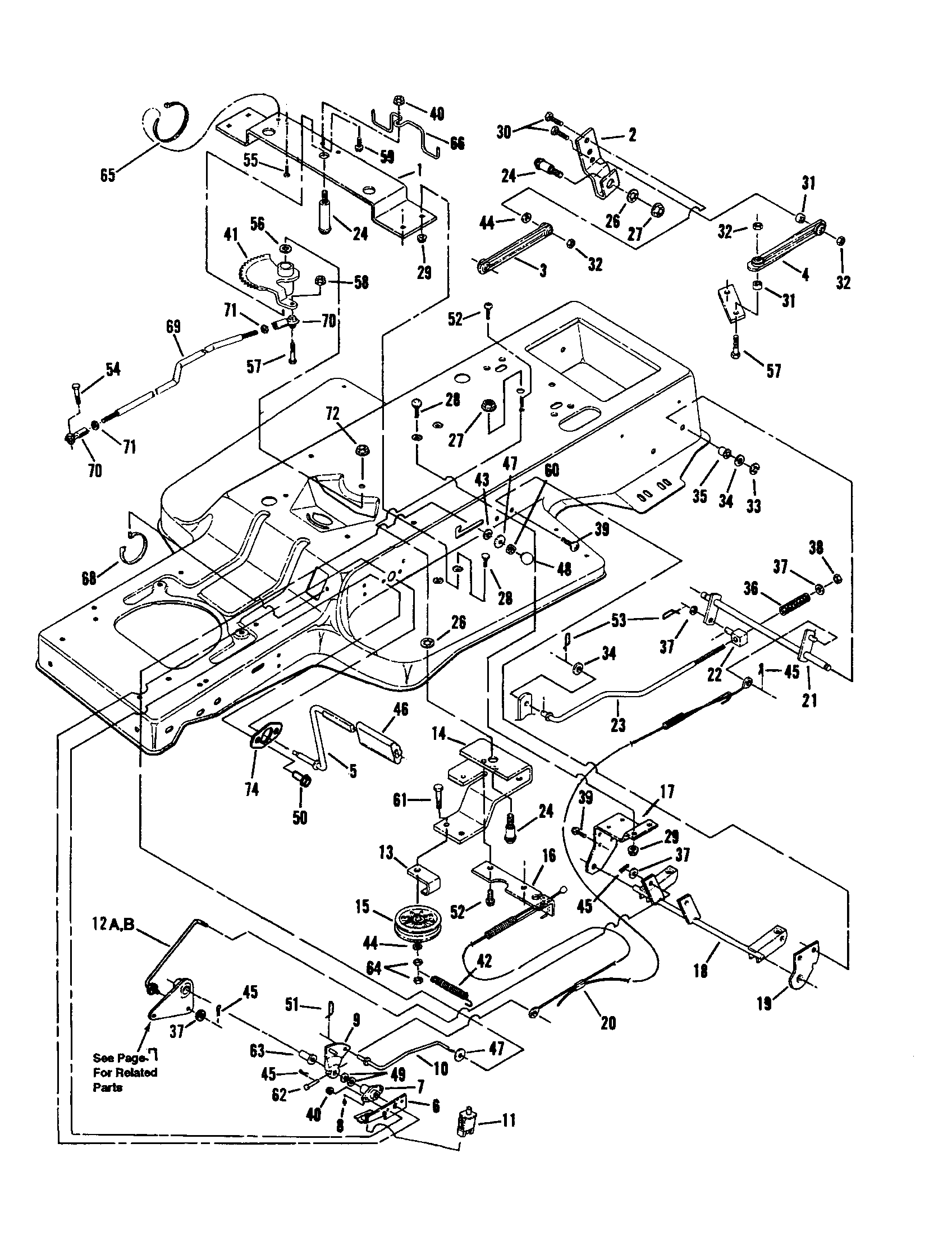 Snapper LT125G38AB clutch/brake/steering diagram
