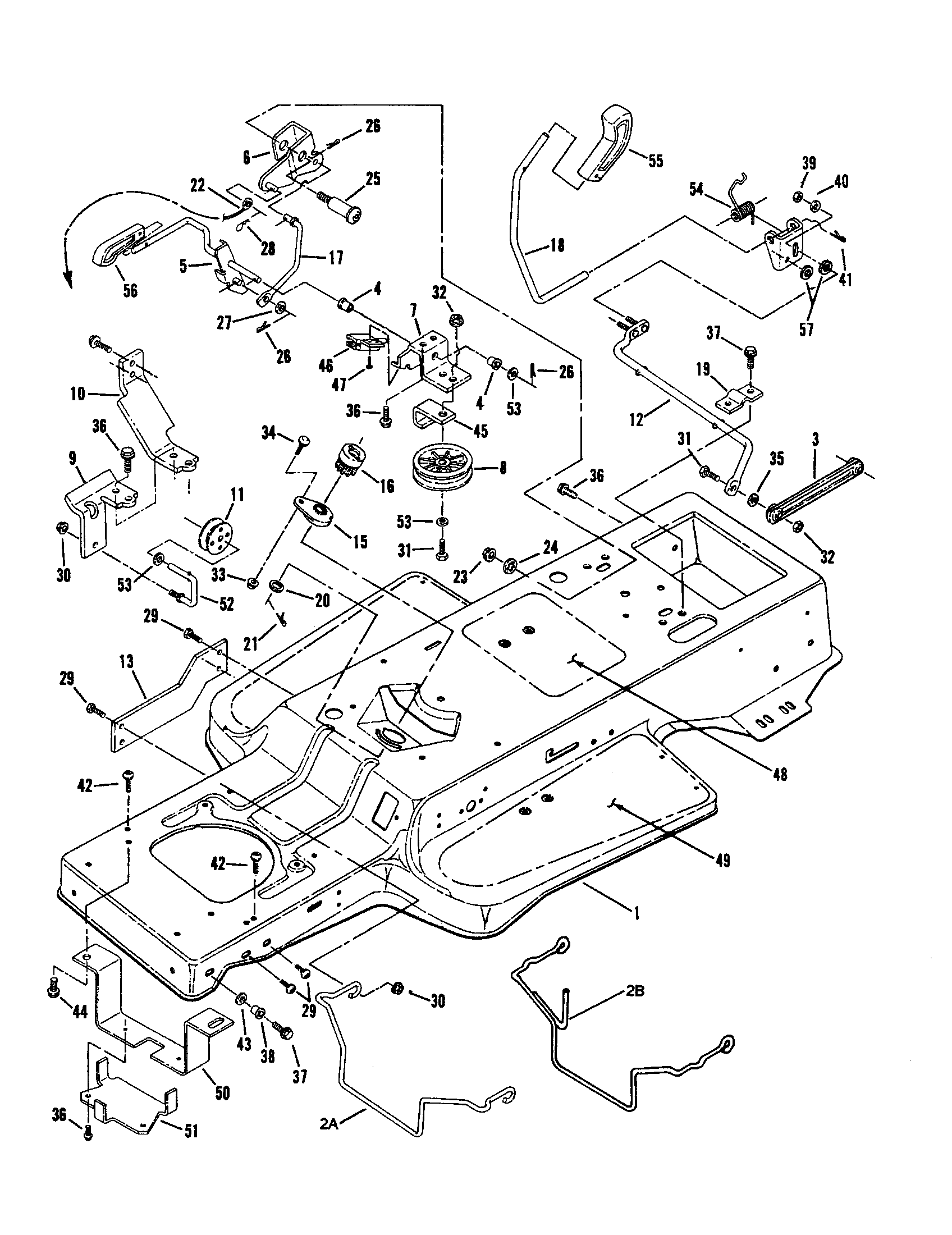 Snapper LT125G38AB blade engagement/transmission diagram