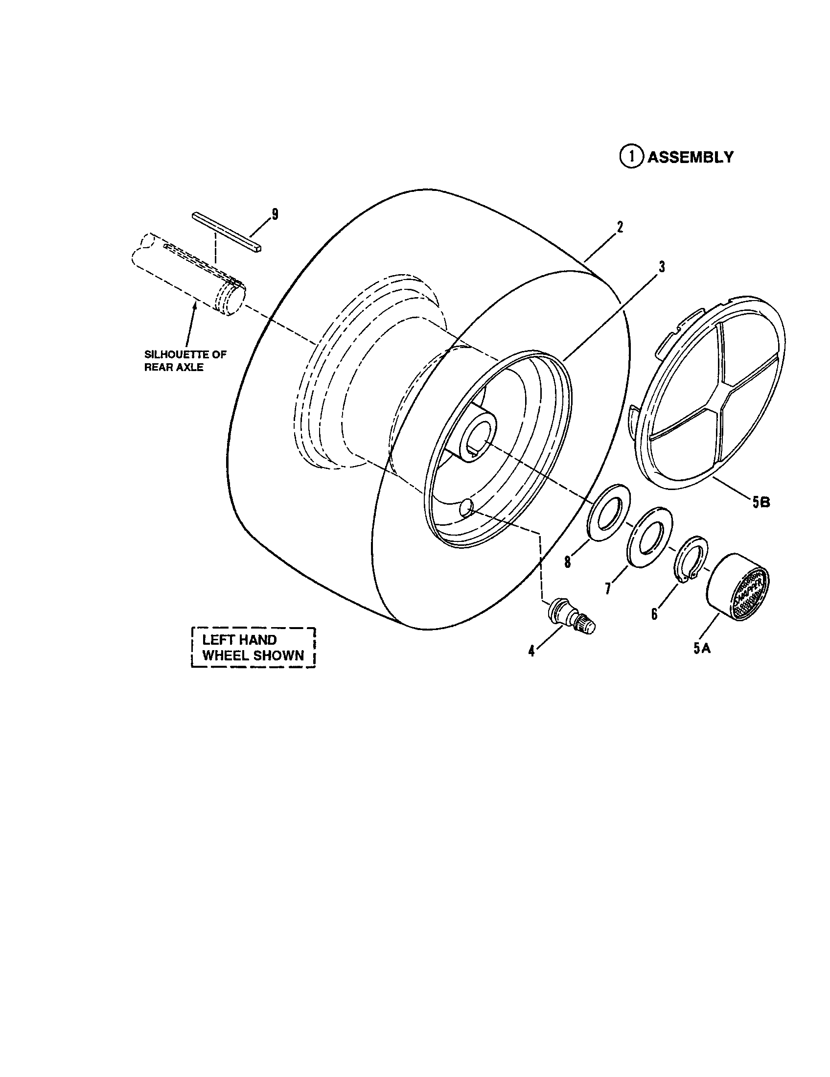 Snapper LT125G38AB wheels-rear diagram