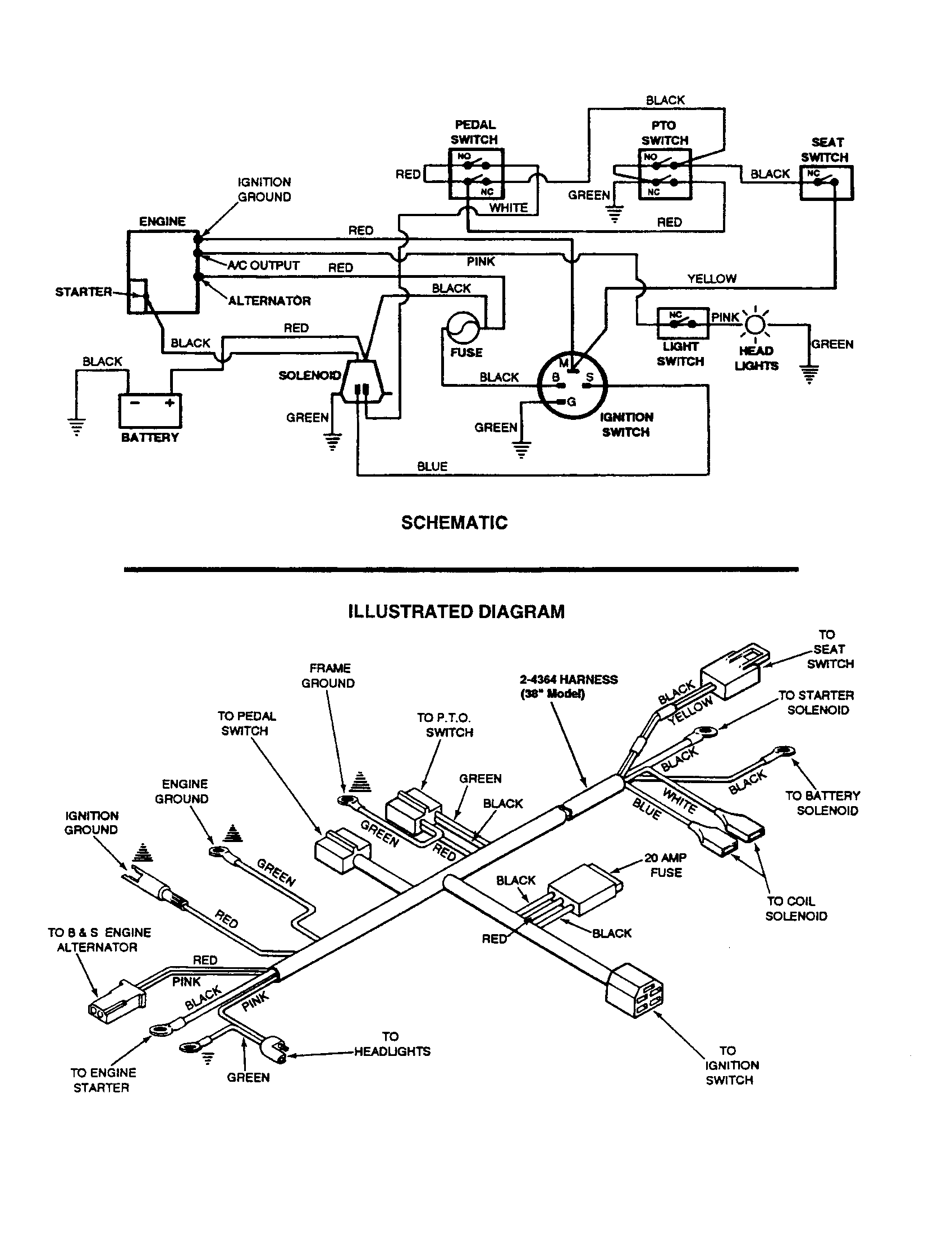 Snapper LT125G38AB electrical-b & s with lights diagram