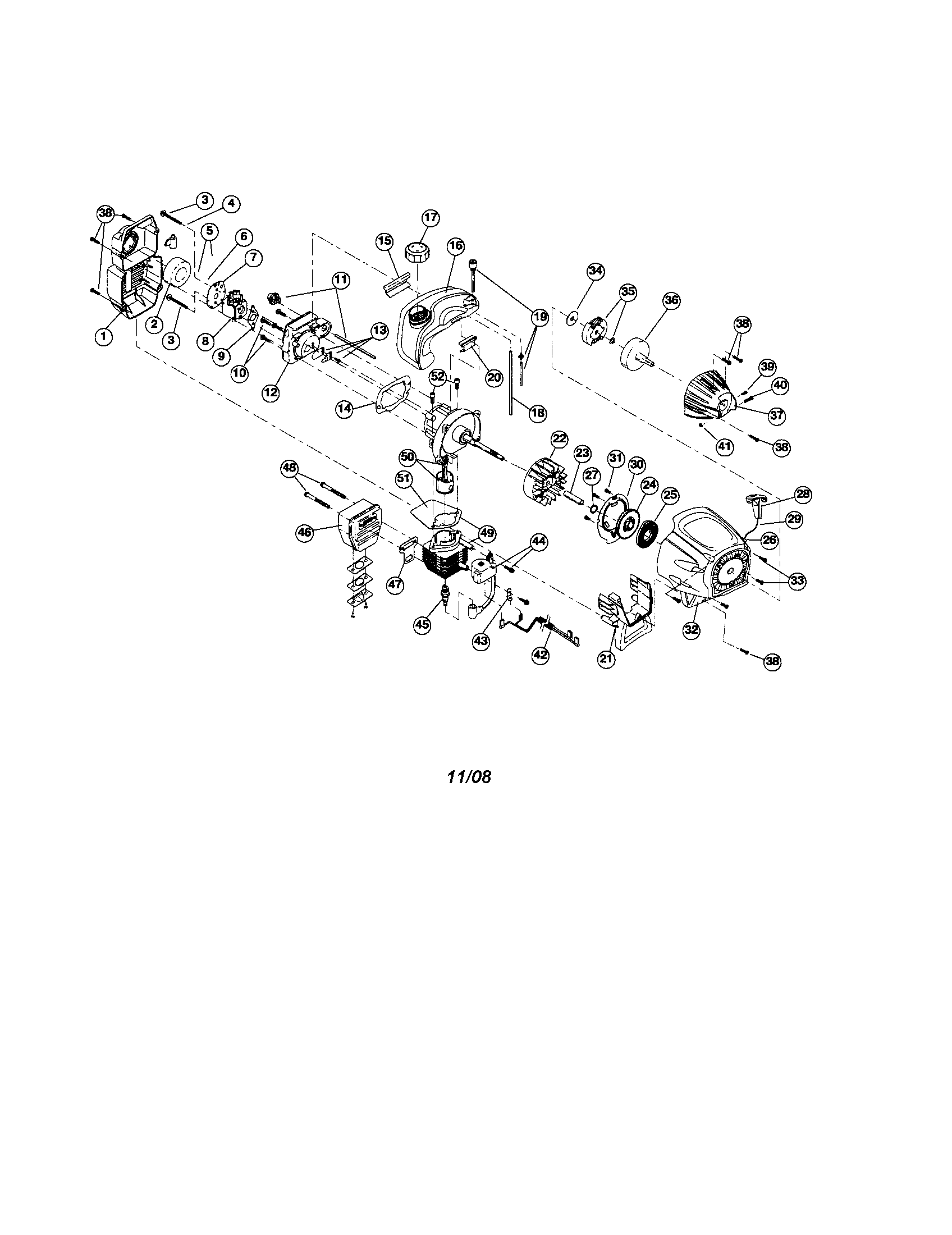 Craftsman 31679113 cylinder/flywheel/fuel tank diagram