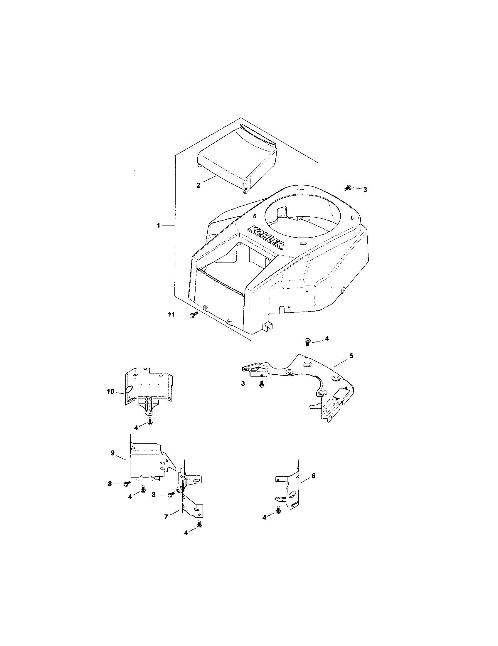 Craftsman 917253170 blower housing/baffles diagram