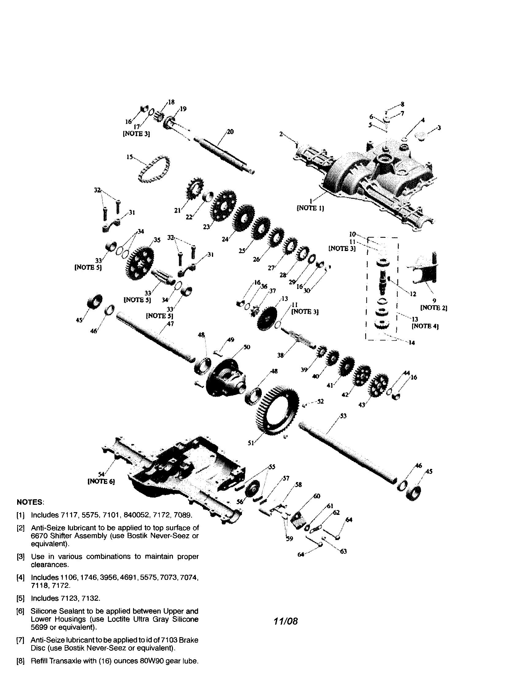 Craftsman 917289450 transaxle 7800-1 diagram