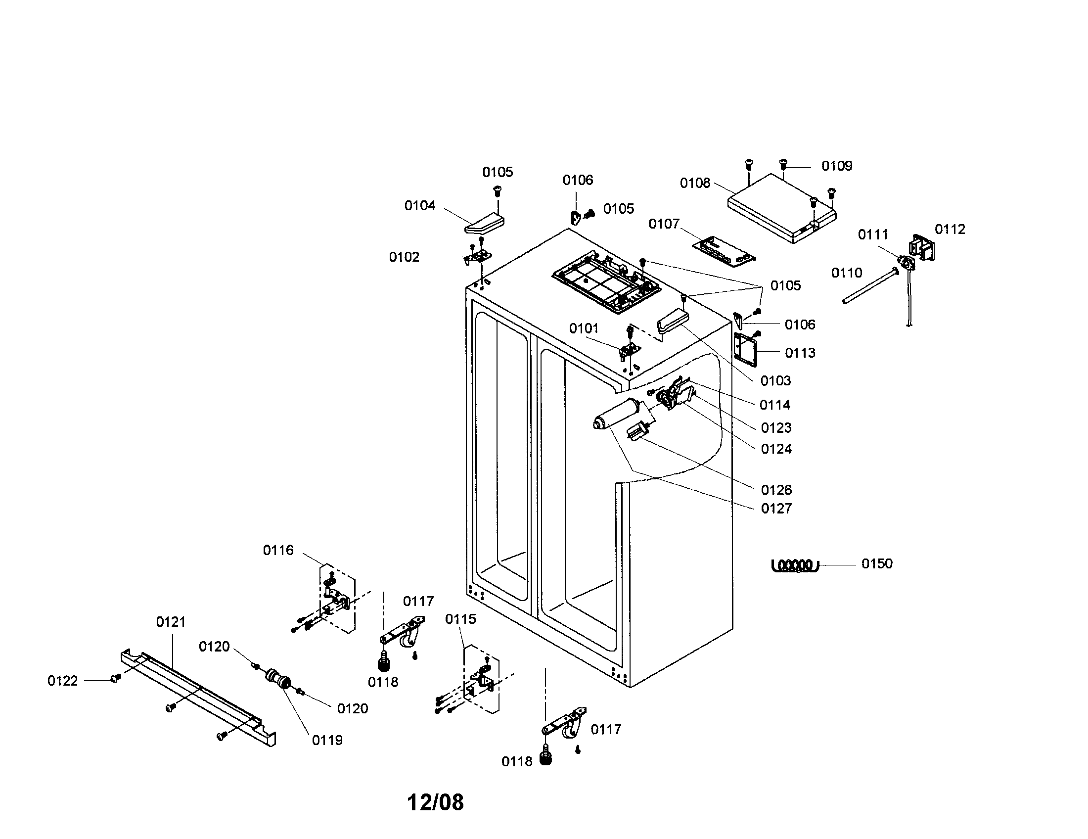 Bosch B20CS51SNW/02 cabinet diagram