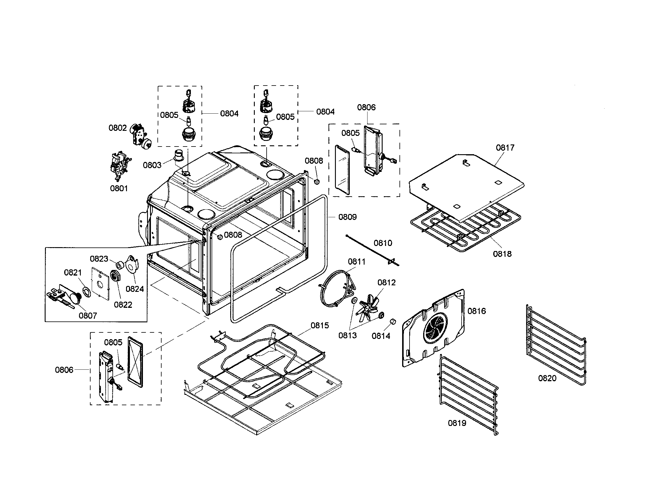 Thermador PODMW301-01 oven body diagram