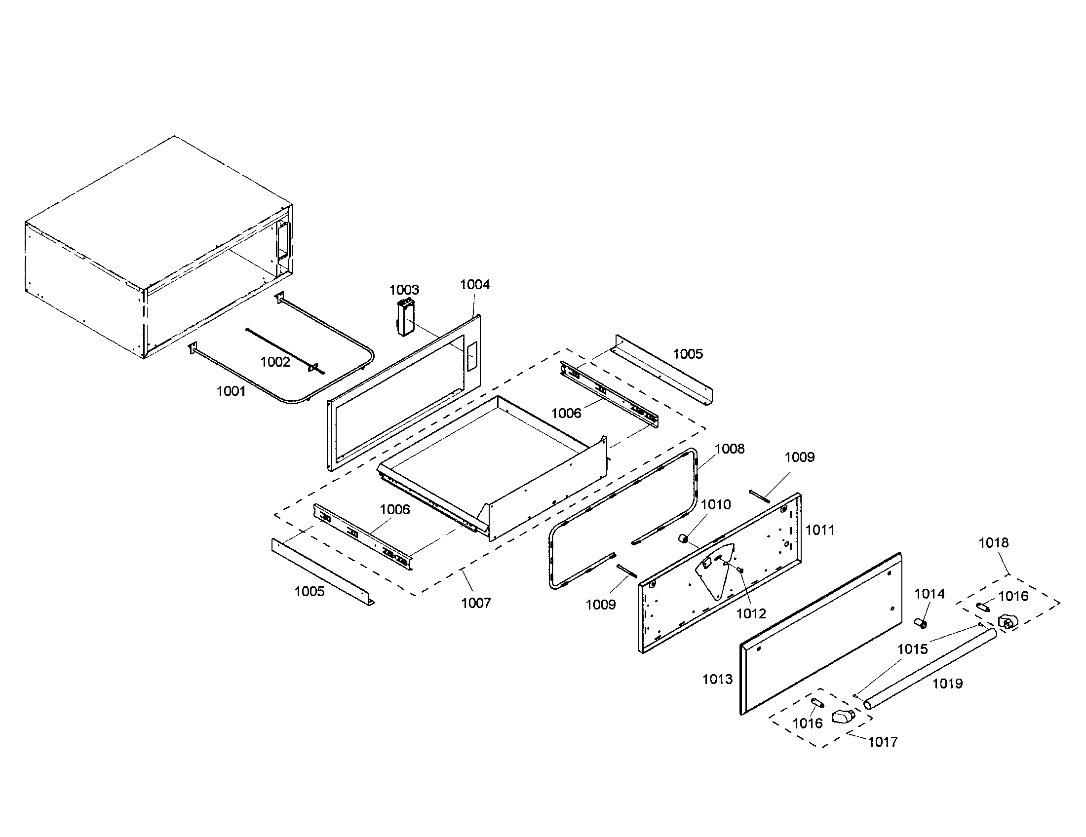 Thermador PODMW301-01 drawer diagram