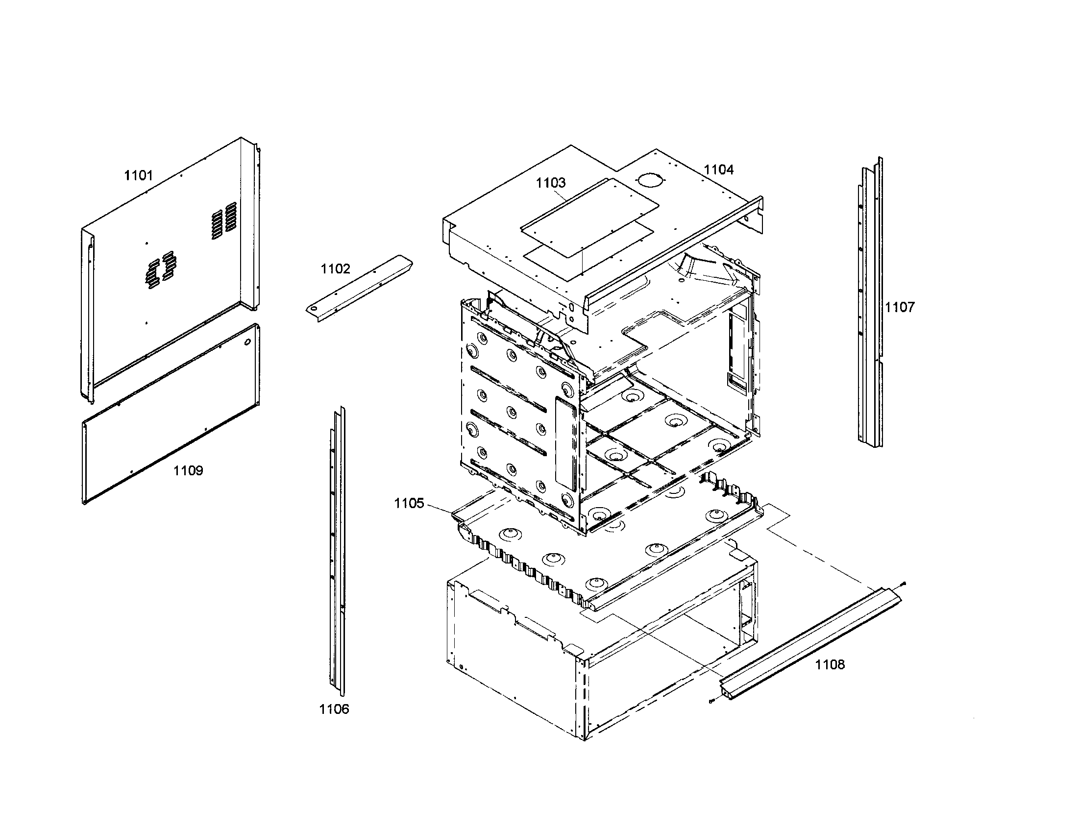 Thermador PODMW301-01 housing/side trim diagram