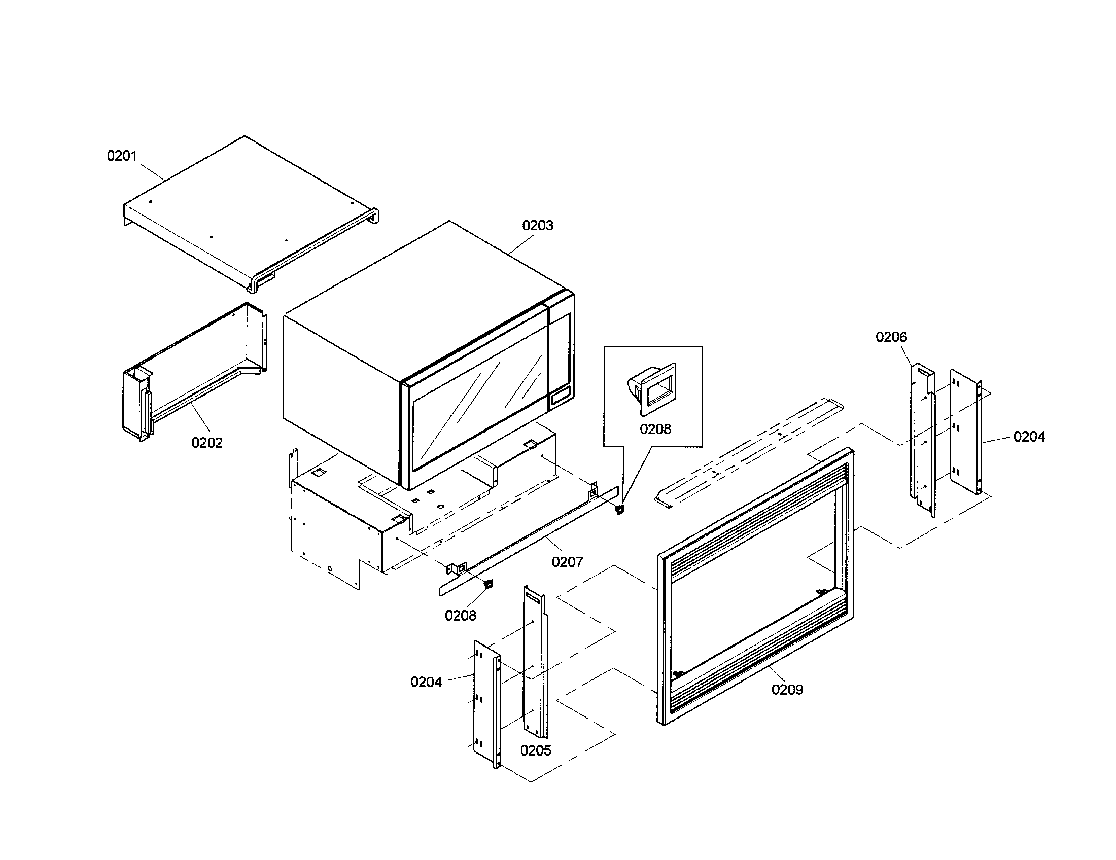 Thermador MEMCW271ES-01 microwave mounting diagram