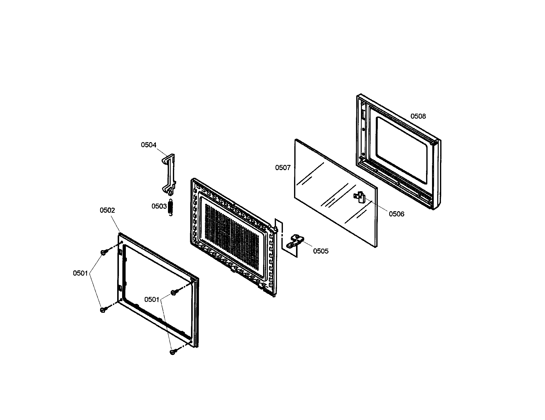 Thermador MEMCW271ES-01 microwave door diagram