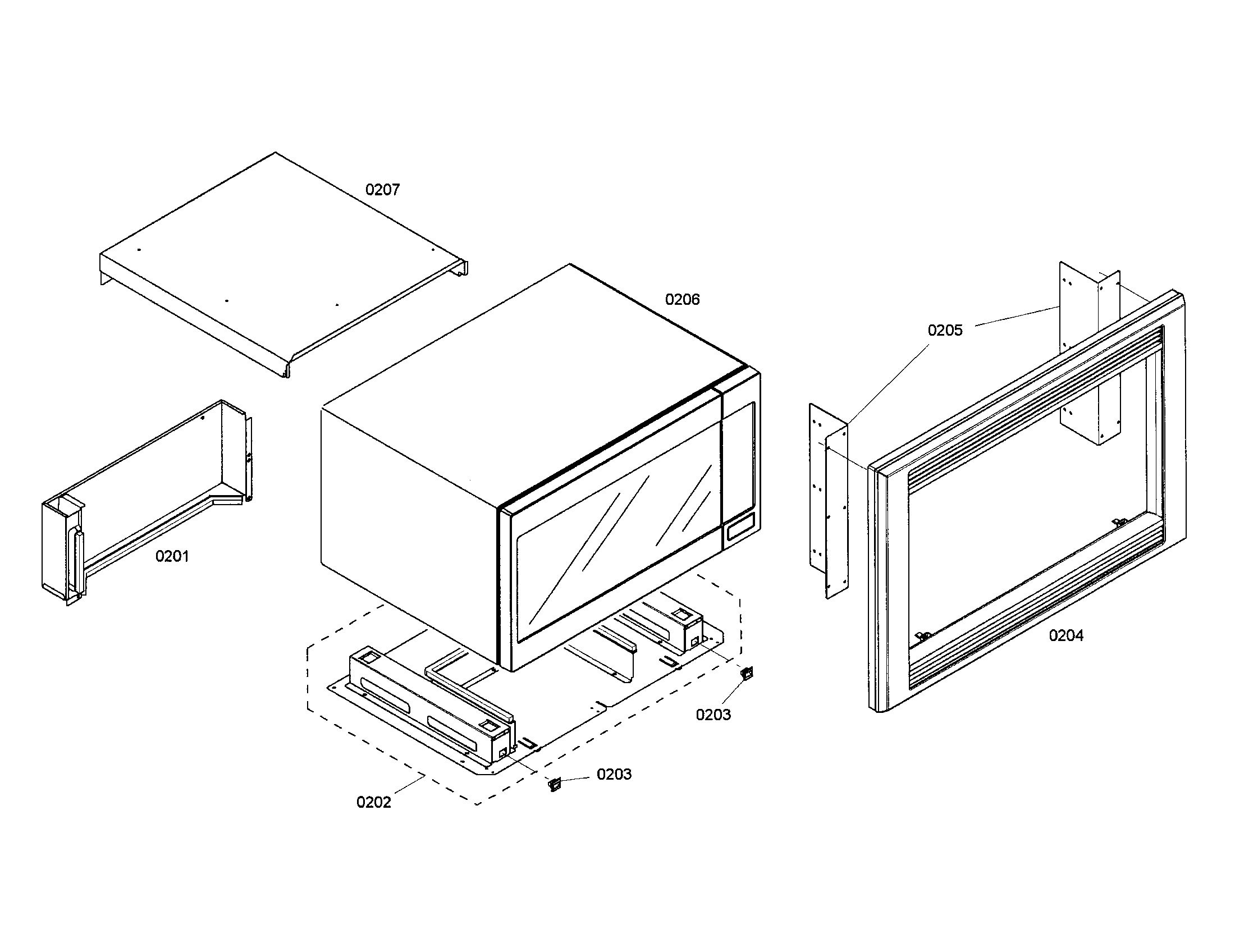 Thermador PODM301-01 microwave mounting diagram