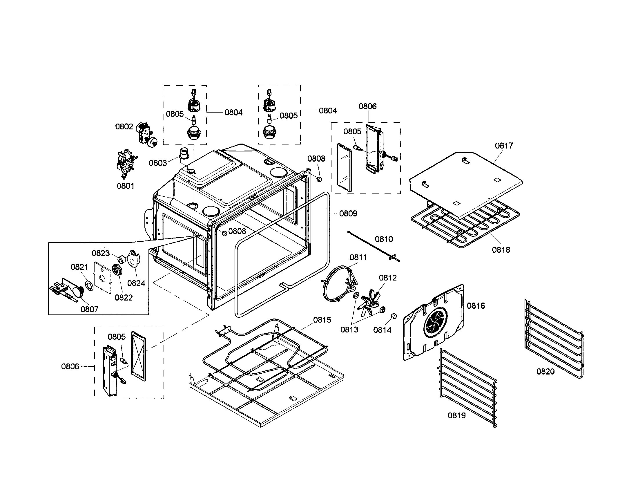 Thermador PODM301-01 oven cabinet diagram