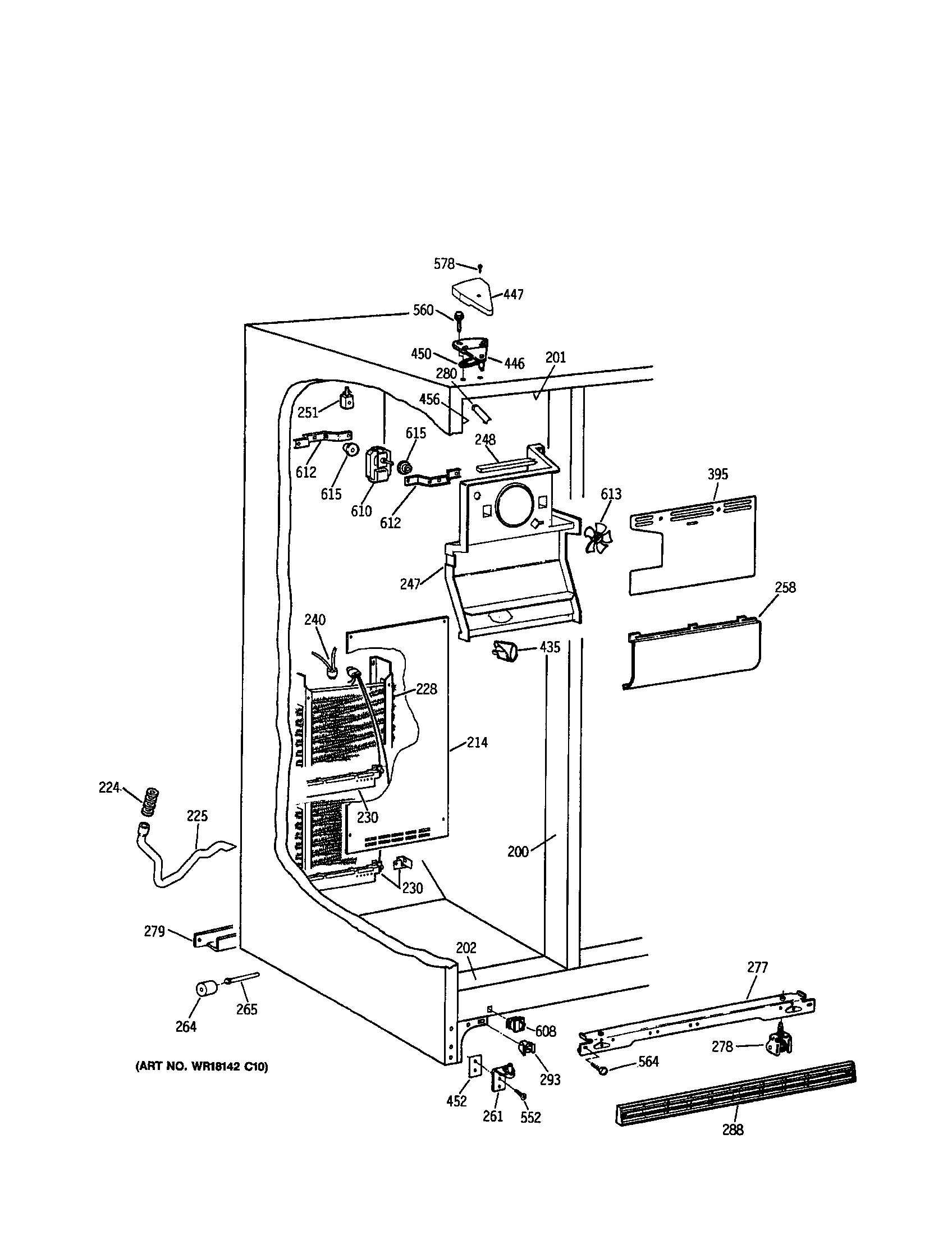 Kenmore 3639557754 freezer section diagram
