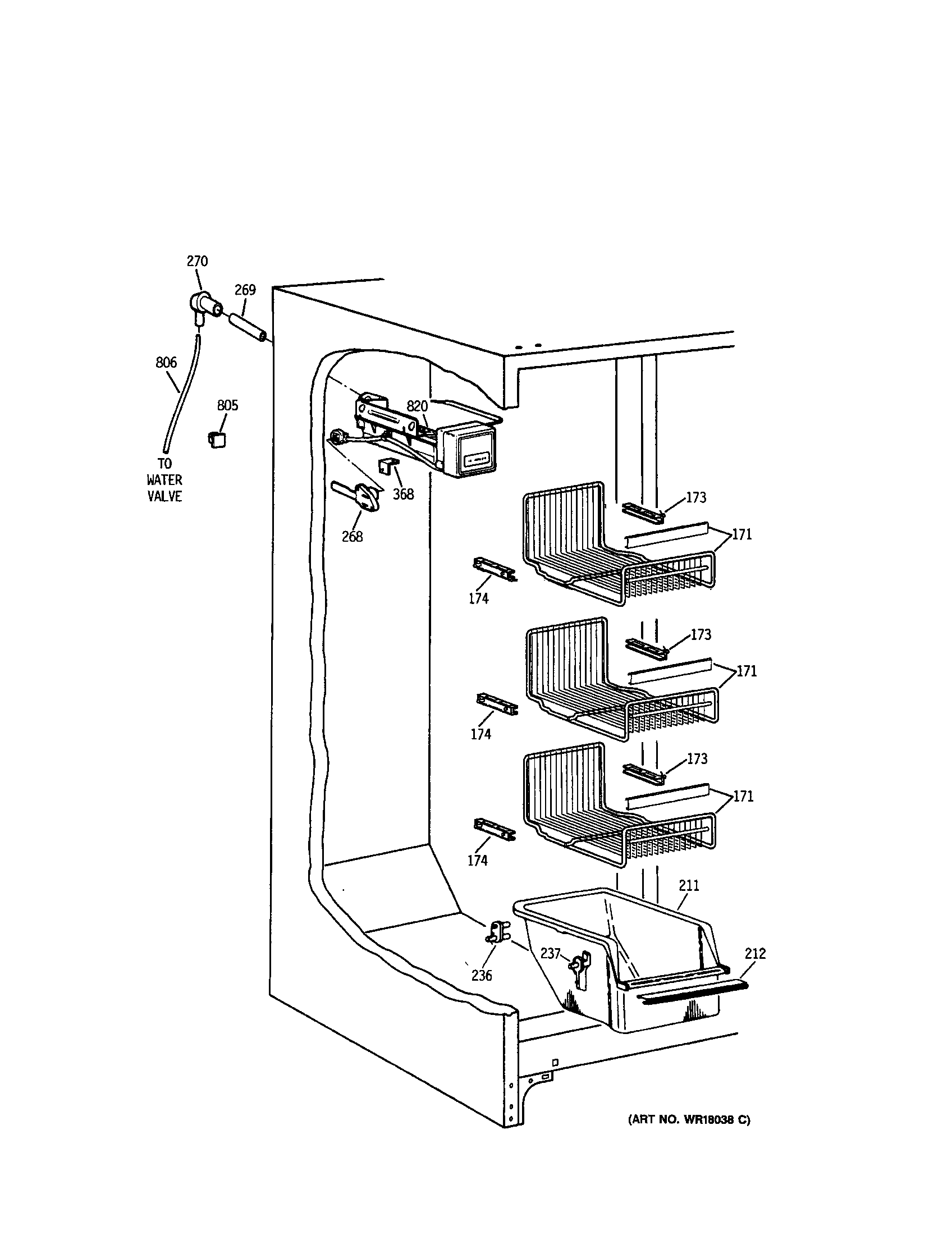 Kenmore 3639557754 freezer section diagram