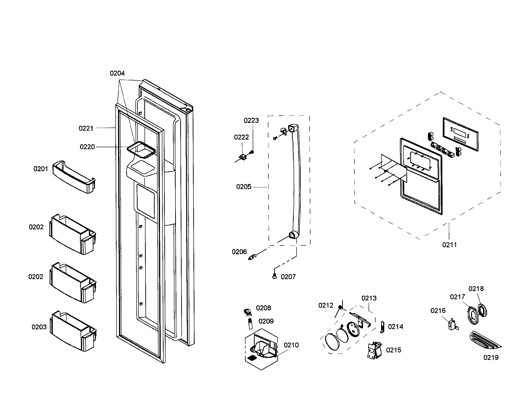 Bosch B20CS81SNB/02 freezer door diagram
