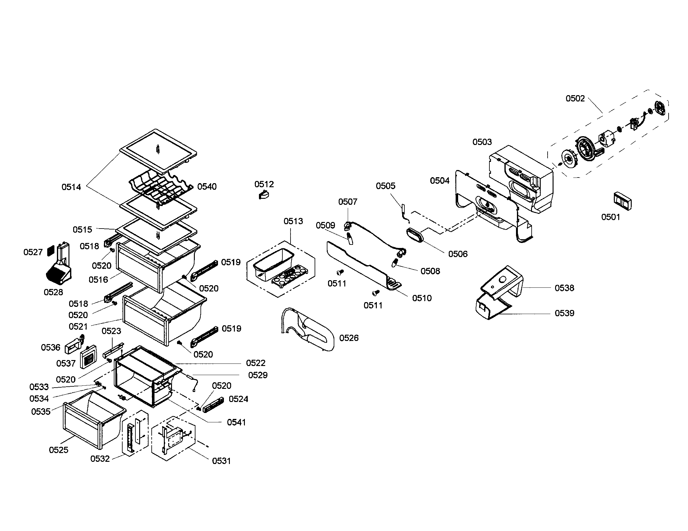 Bosch B20CS81SNB/02 fan/drawer diagram