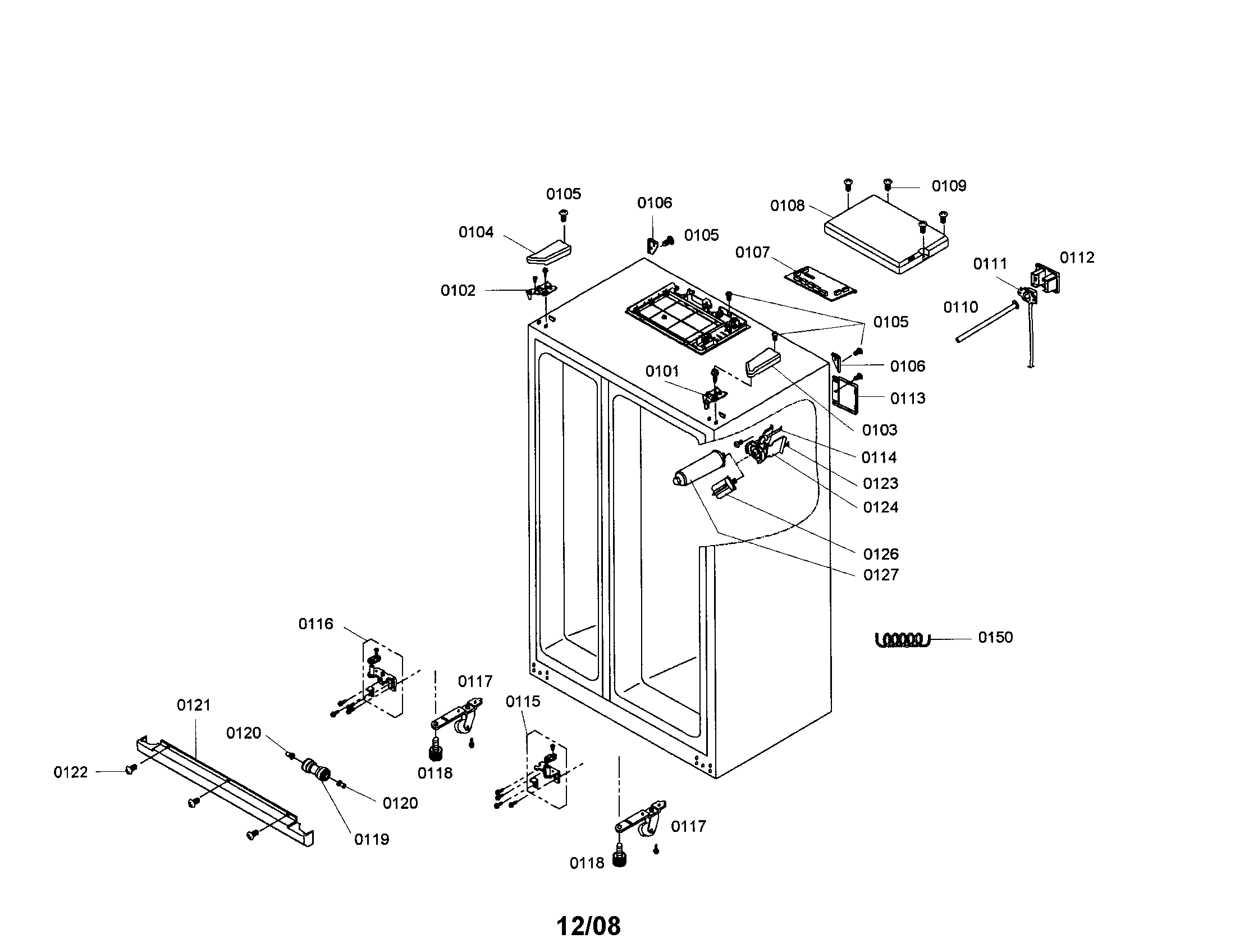 Bosch B20CS51SNW/01 cabinet diagram
