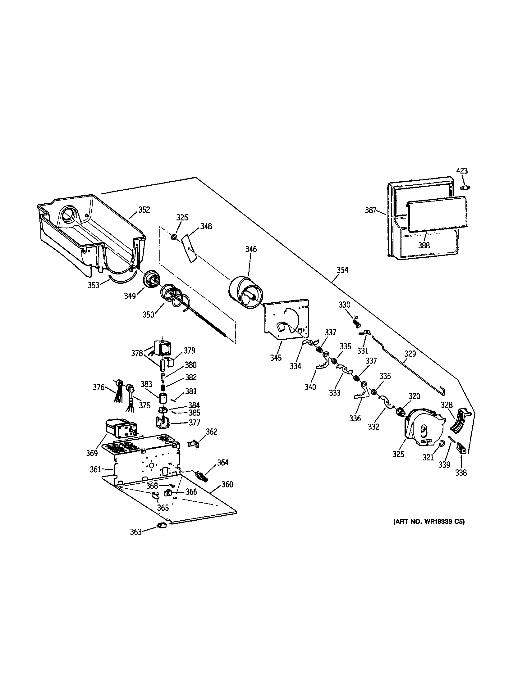 Kenmore 3639557884 ice bucket diagram