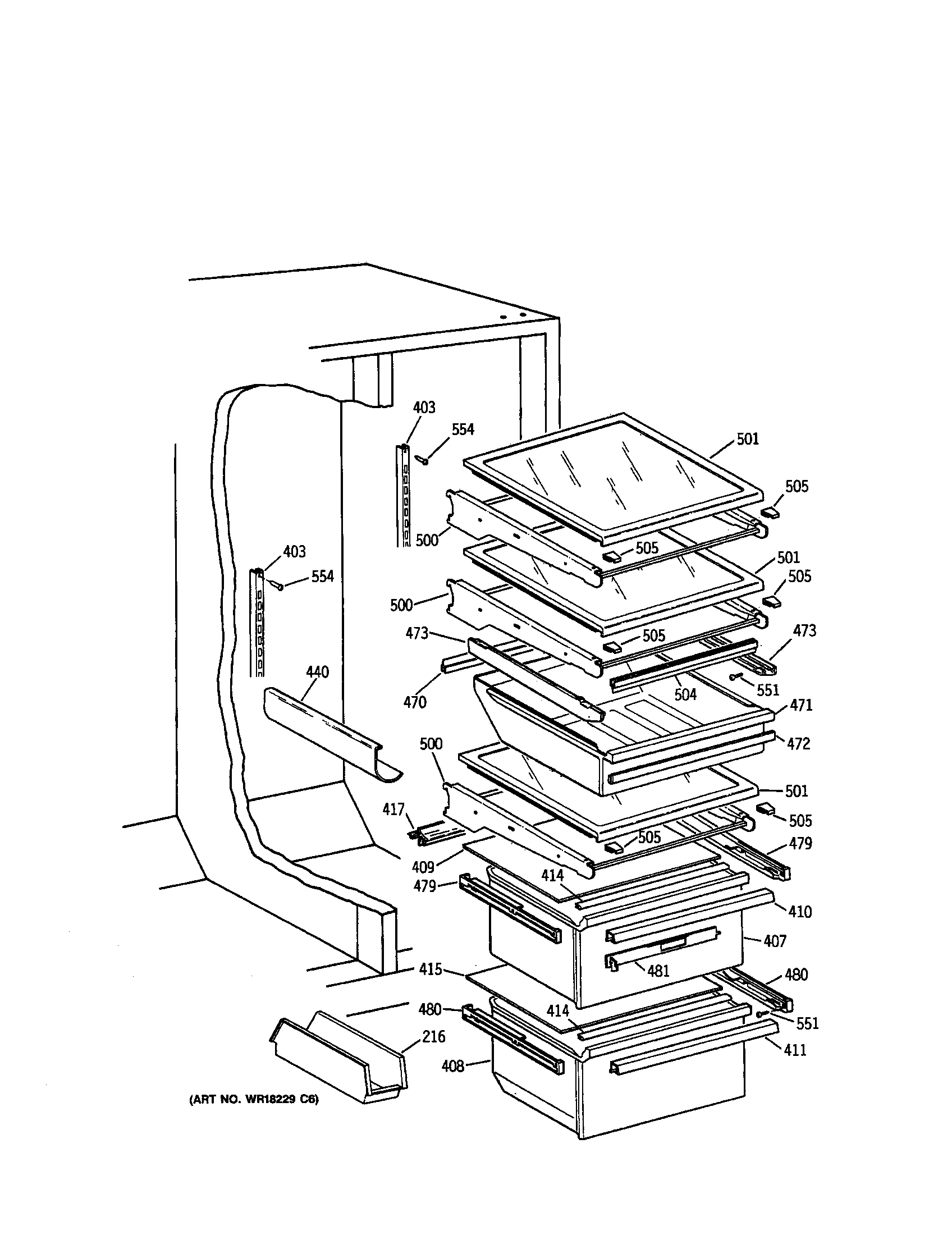 Kenmore 3639557884 fresh food section diagram