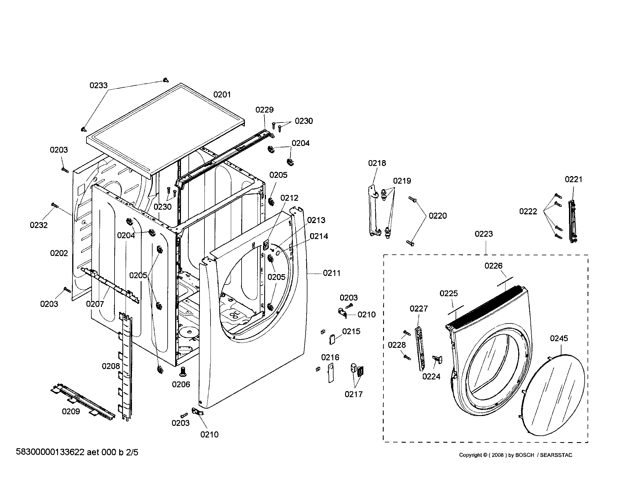 Bosch WTMC533SUS/06 body/door diagram