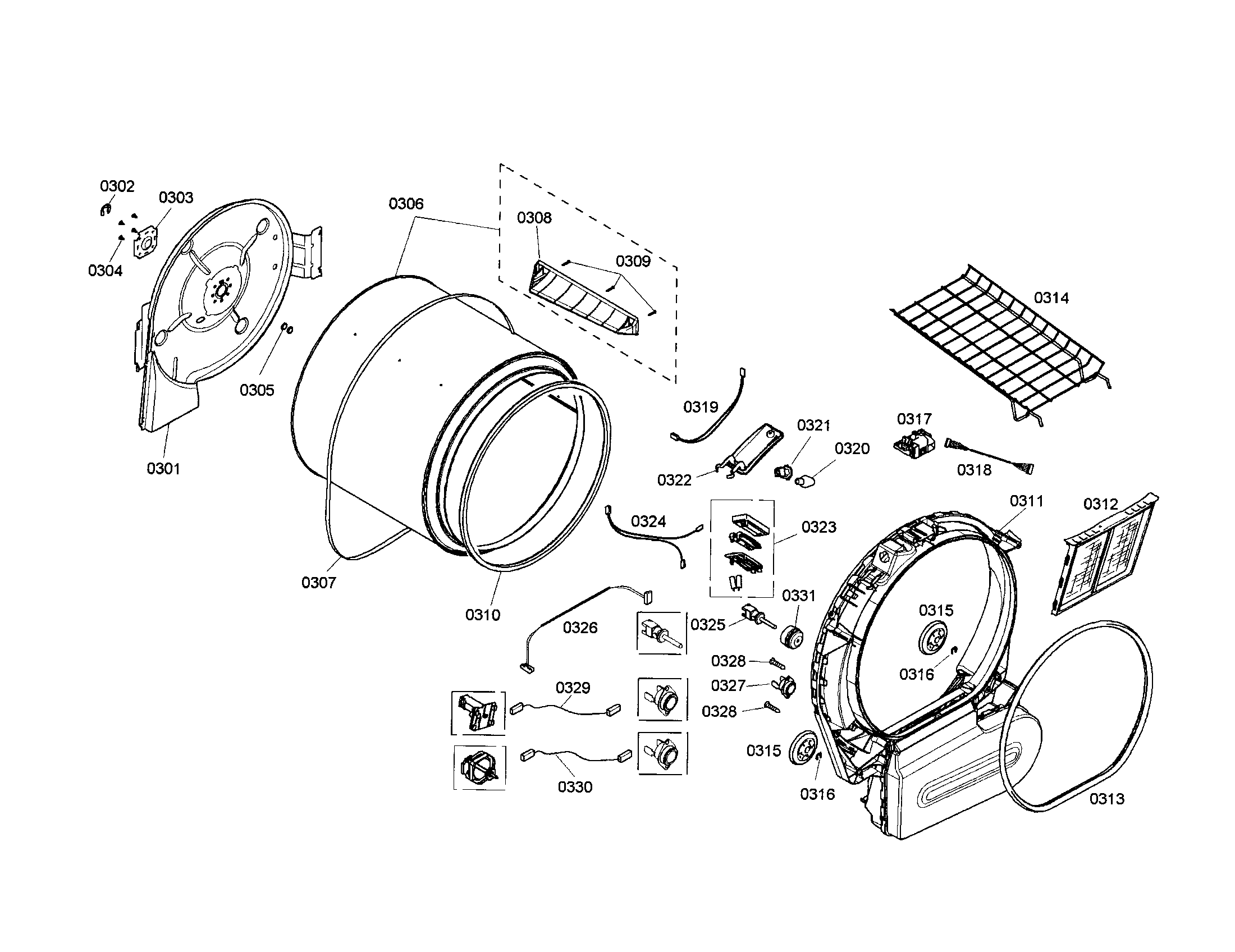 Bosch WTMC533SUS/06 tub diagram