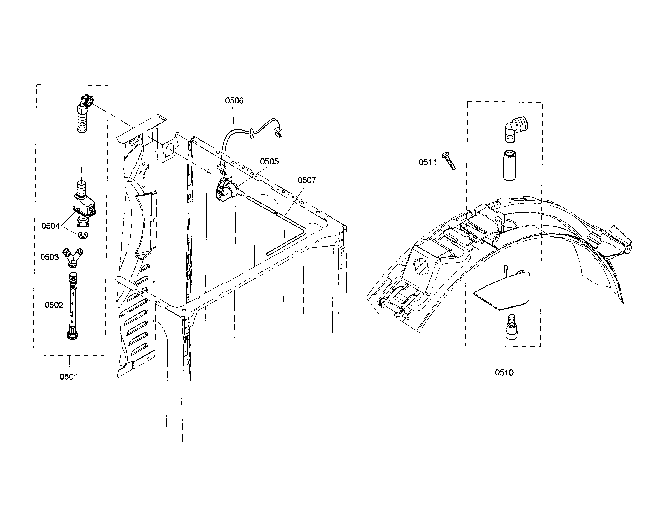 Bosch WTMC533SUS/06 supply hose/adapter kit diagram