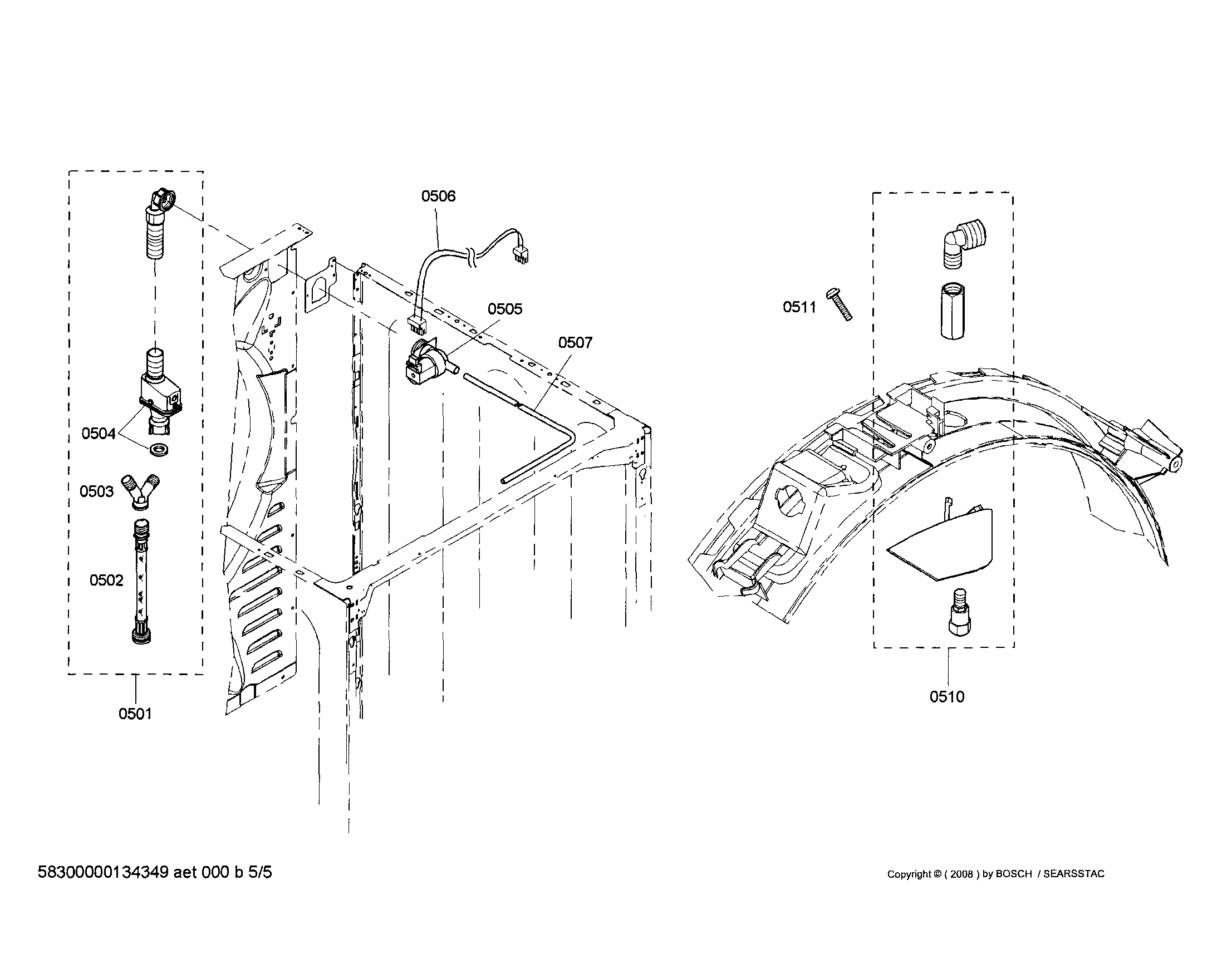 Bosch WTMC8330CN/05 supply hose/adapter kit diagram
