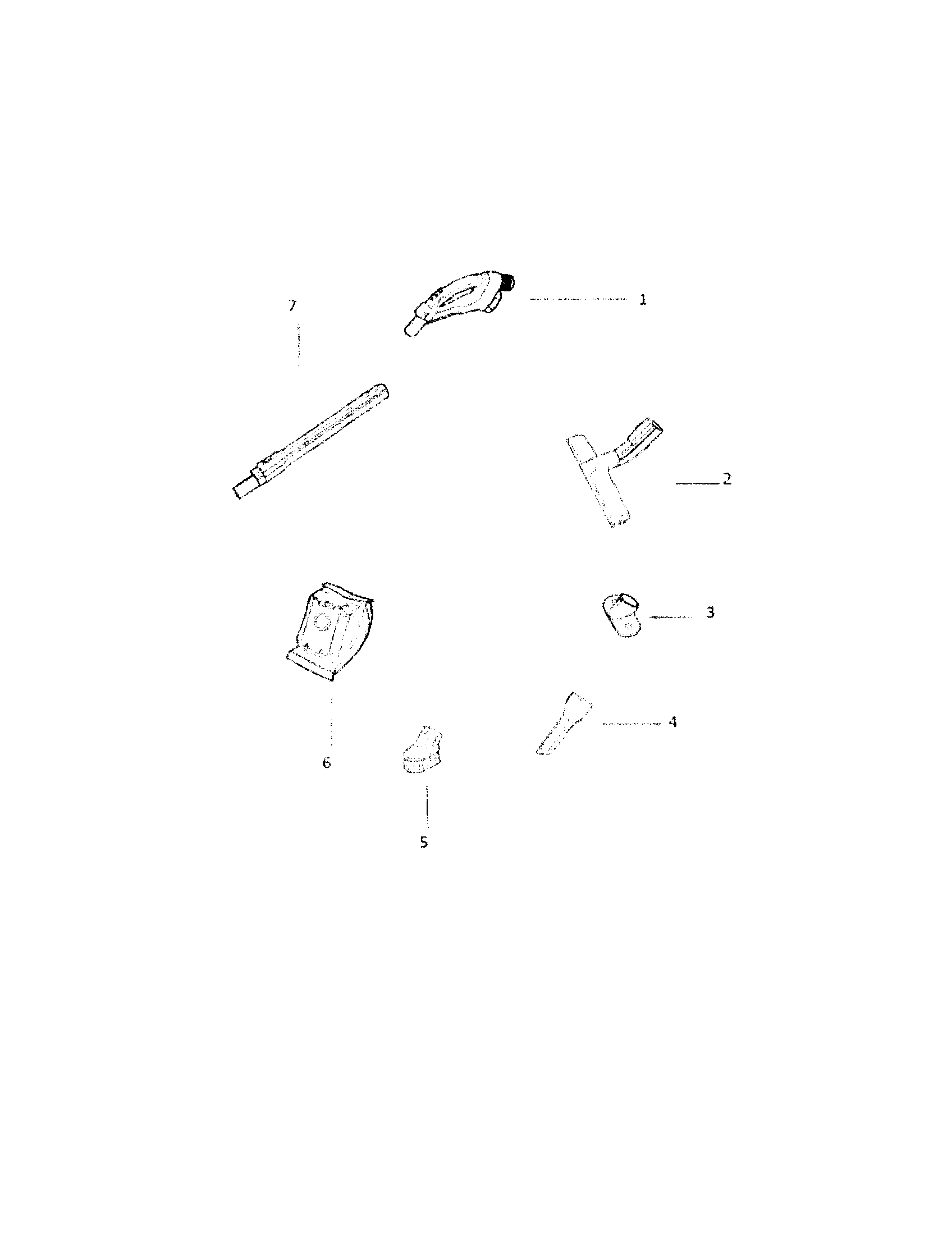 Electrolux EL7020BZ nozzle/wand diagram