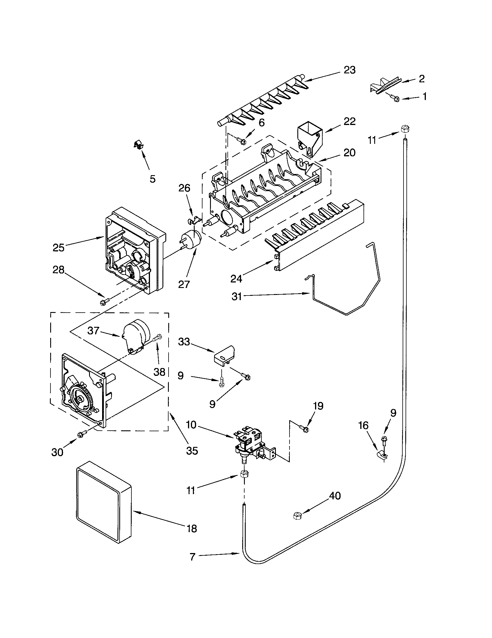 Whirlpool ED0GTQXKQ01 icemaker diagram