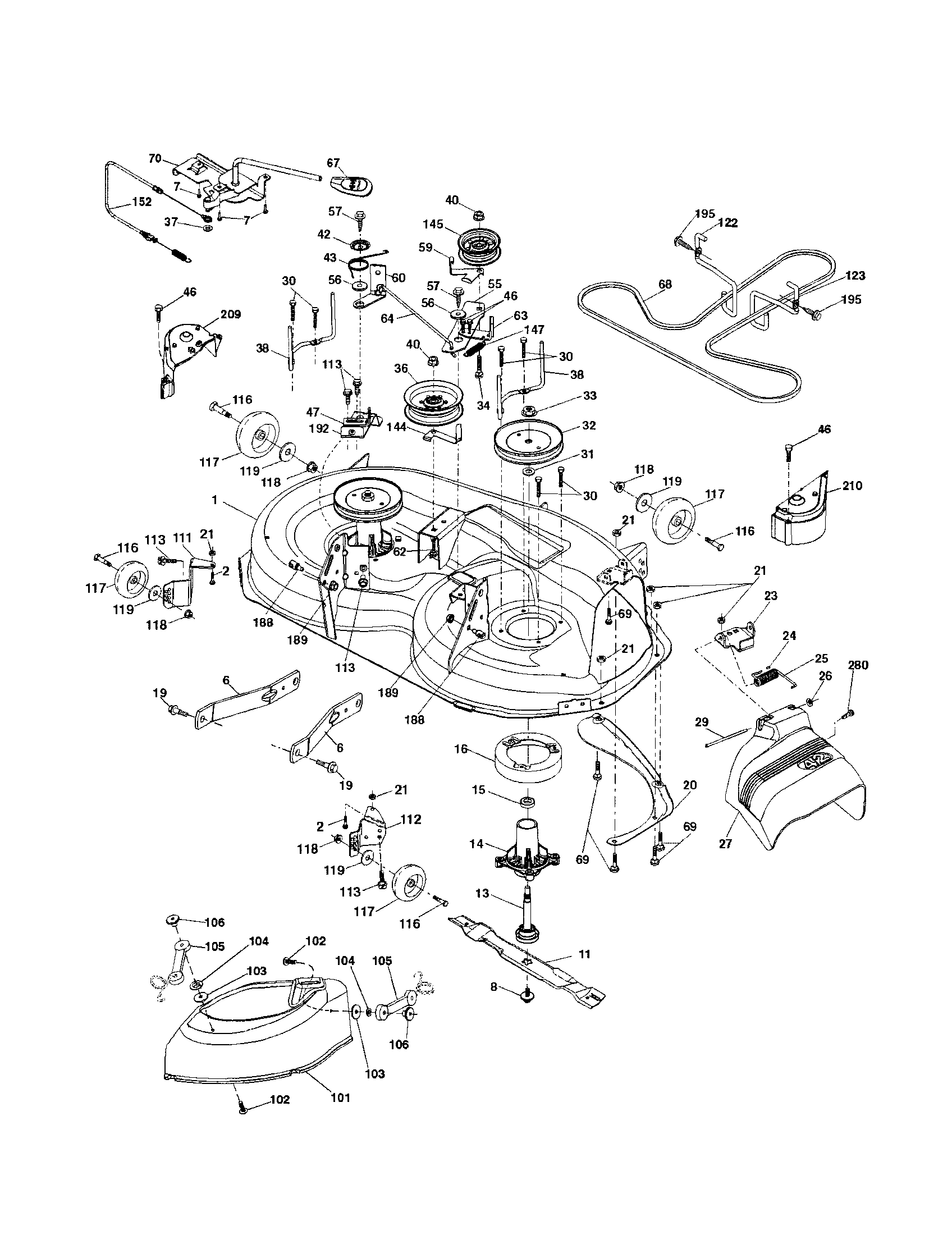 Craftsman 917253110 mower deck diagram
