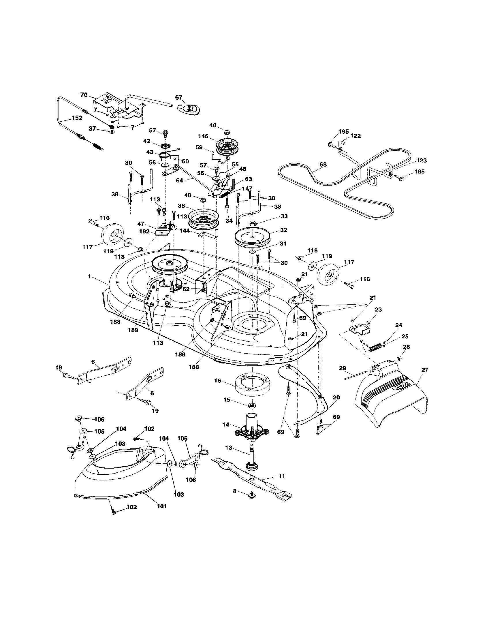 Craftsman 917253220 mower deck diagram