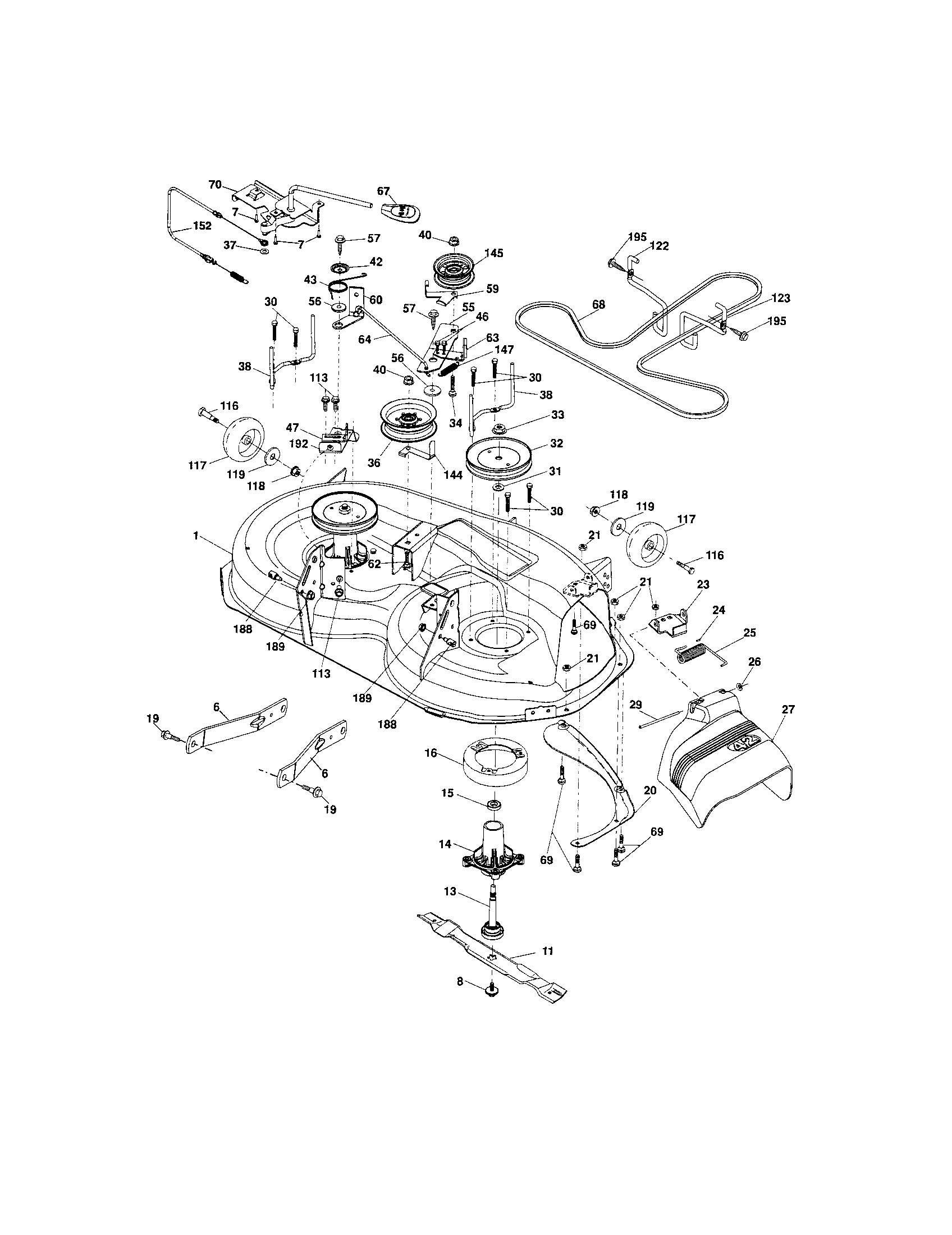 Craftsman 917288120 mower deck diagram