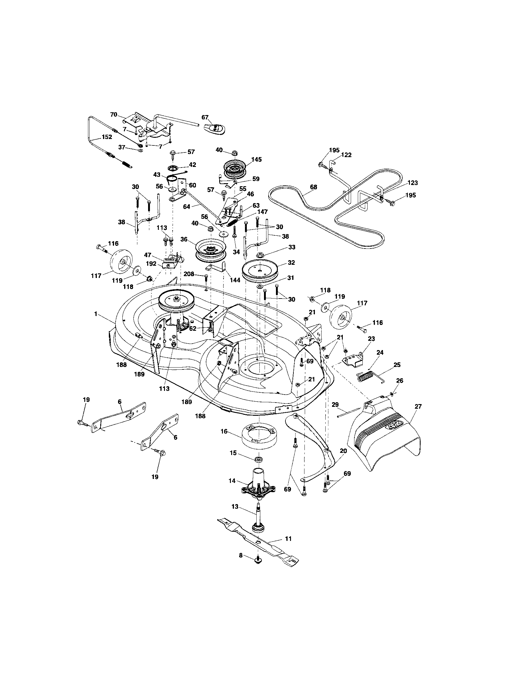 Craftsman 917288122 mower deck diagram