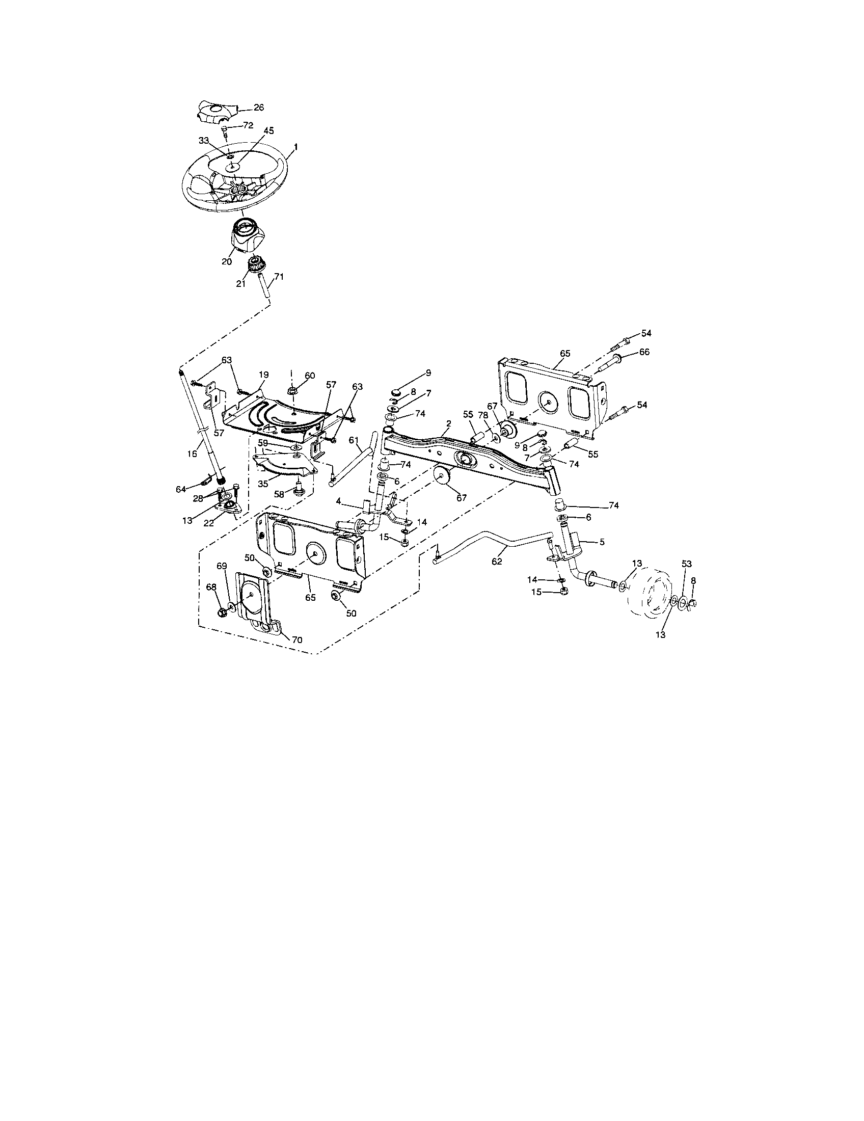 Craftsman 917288132 steering diagram