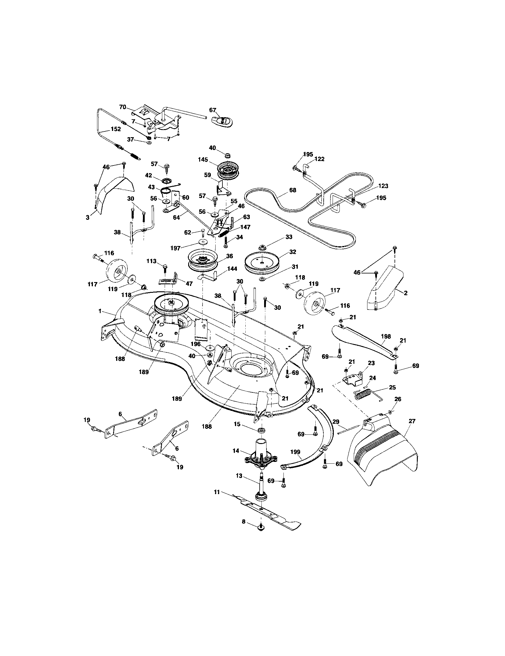 Craftsman 917288140 mower deck diagram